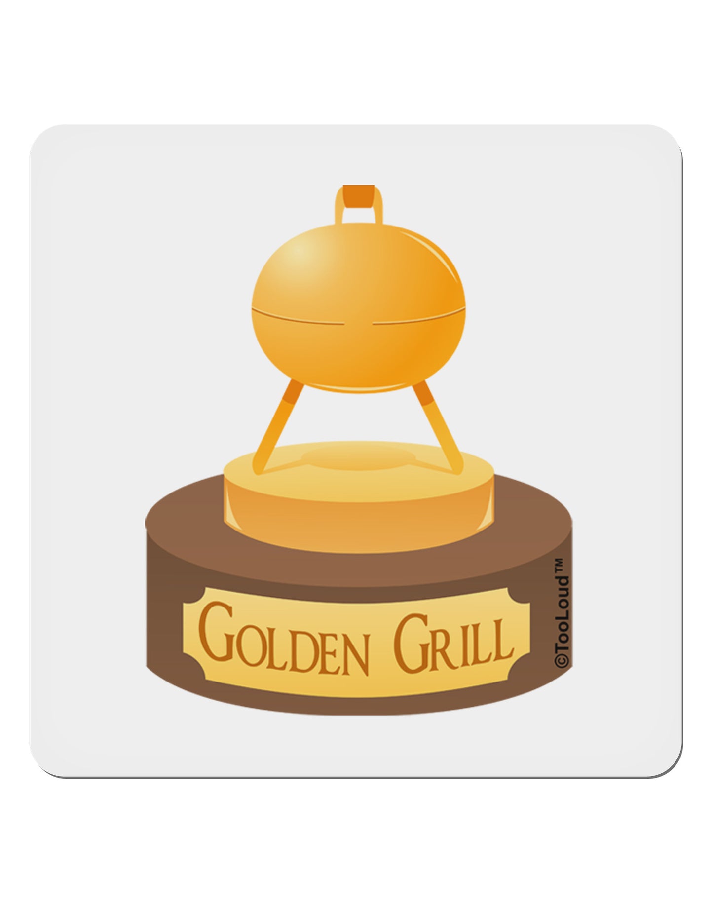Golden Grill Trophy 4x4" Square Sticker 4 Pieces-Stickers-TooLoud-White-Davson Sales