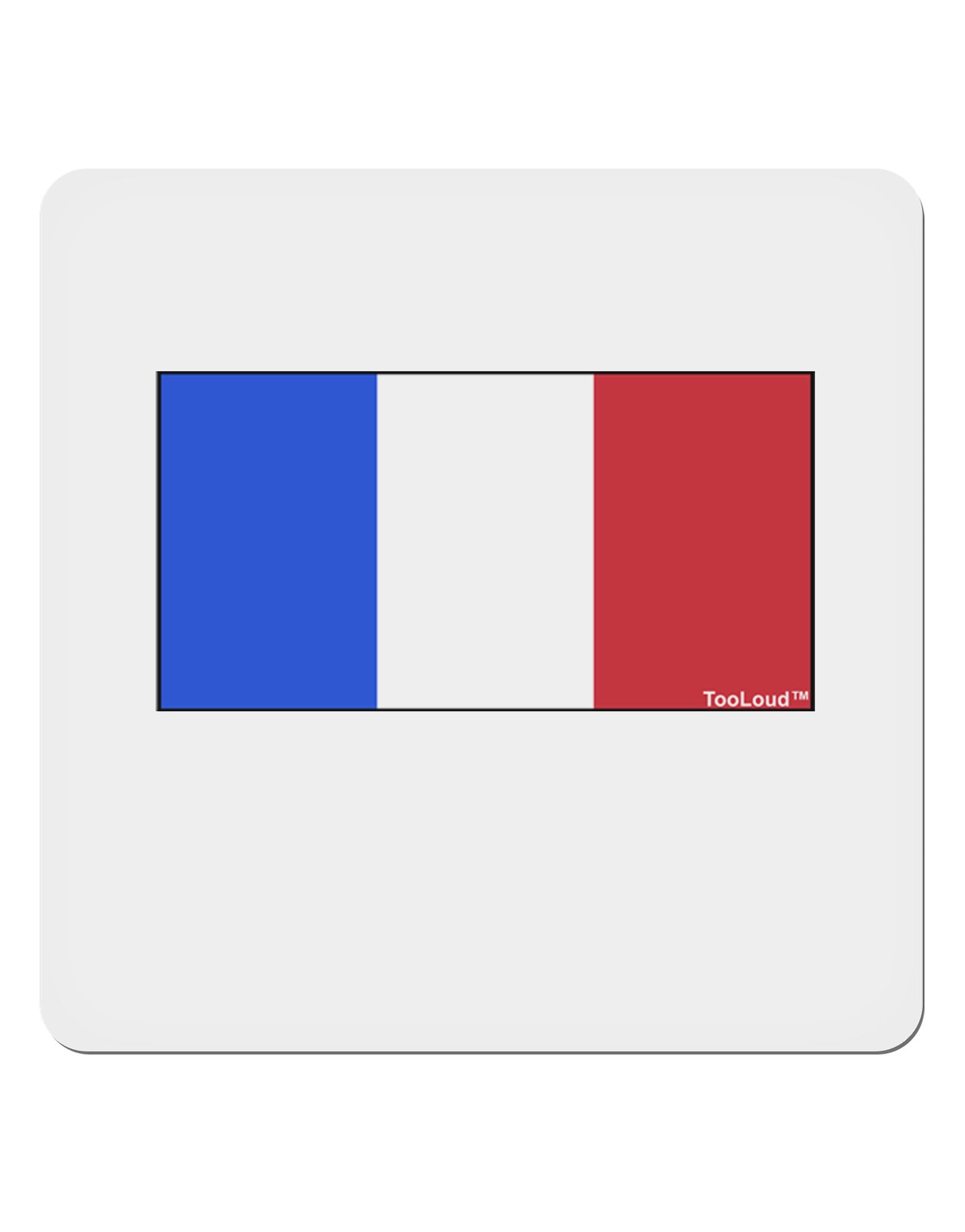 French Flag - France 4x4" Square Sticker 4 Pieces-Stickers-TooLoud-White-Davson Sales