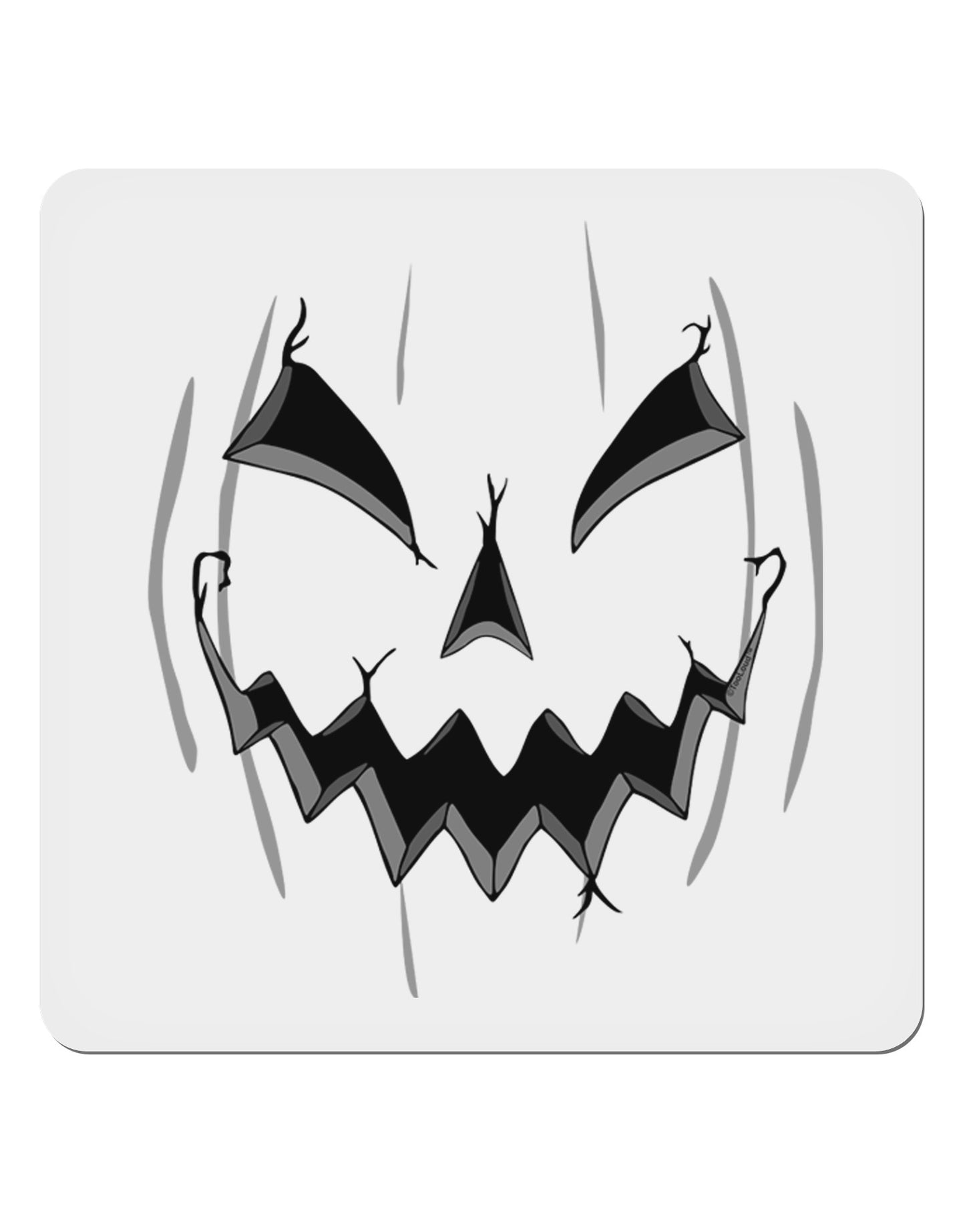 Halloween Scary Evil Jack O Lantern Pumpkin 4x4" Square Sticker 4 Pieces-Stickers-TooLoud-White-Davson Sales