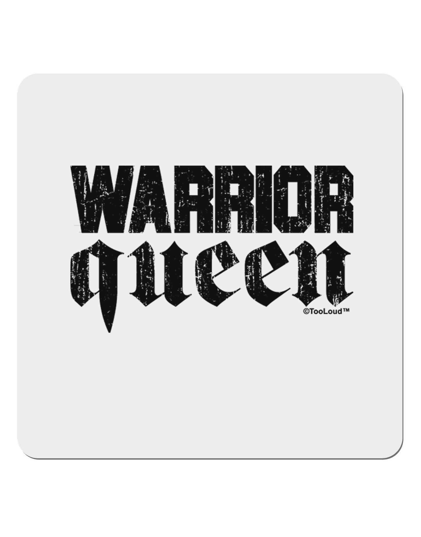 Warrior Queen Script 4x4" Square Sticker 4 Pieces-Stickers-TooLoud-White-Davson Sales
