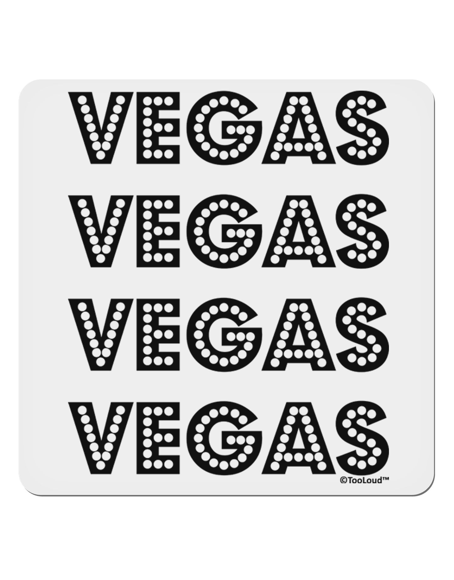 Vegas - Vegas Style Show Lights 4x4" Square Sticker 4 Pieces-Stickers-TooLoud-White-Davson Sales