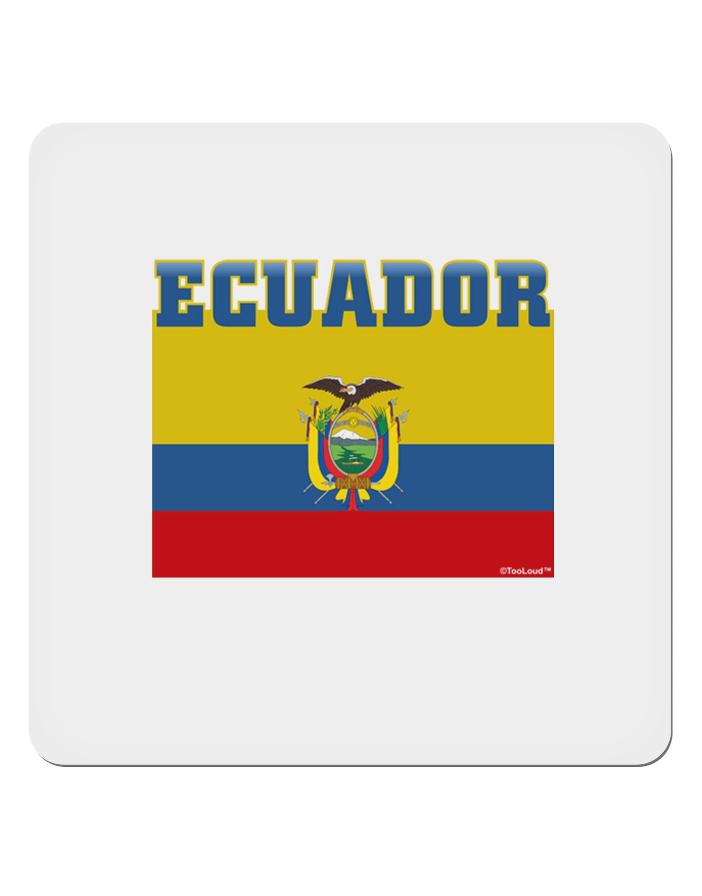 Ecuador Flag 4x4" Square Sticker-Stickers-TooLoud-1-Davson Sales