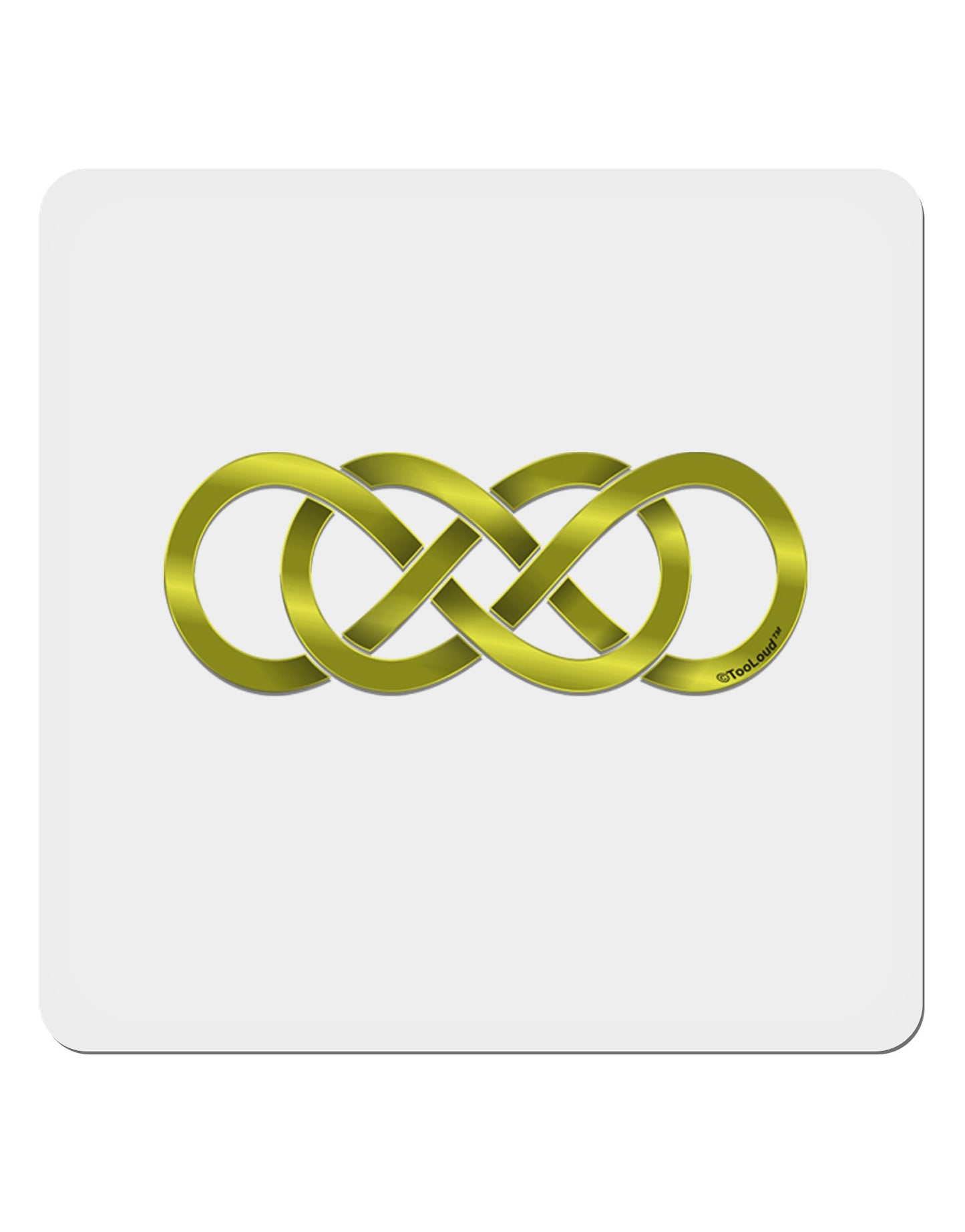 Double Infinity Gold 4x4" Square Sticker-Stickers-TooLoud-1-Davson Sales