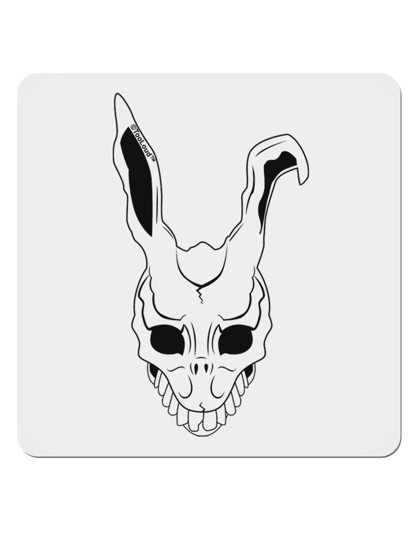 Scary Face Bunny White 4x4" Square Sticker 4 Pieces-Stickers-TooLoud-White-Davson Sales