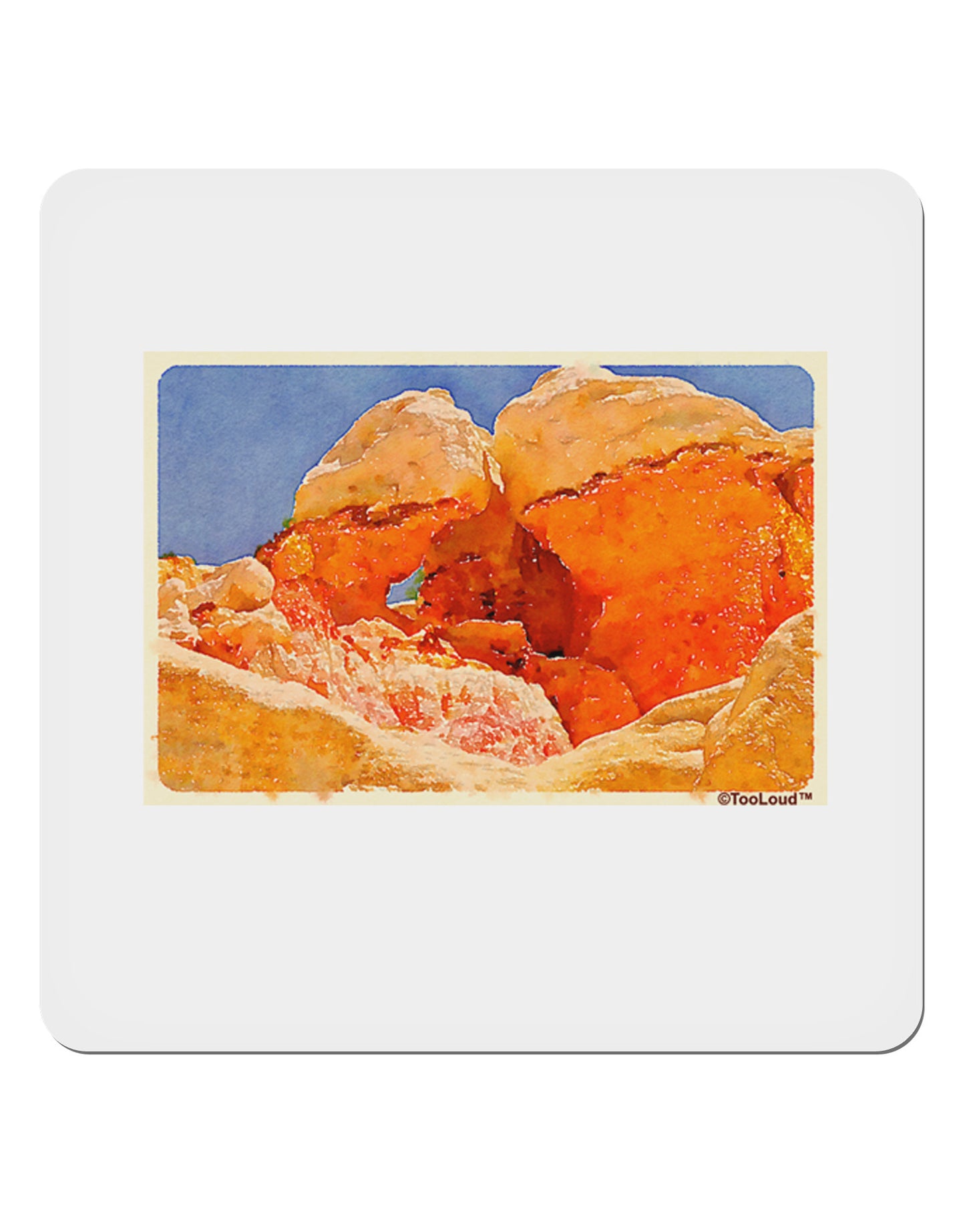 Desert Landscape Watercolor 4x4" Square Sticker 4 Pieces-Stickers-TooLoud-White-Davson Sales