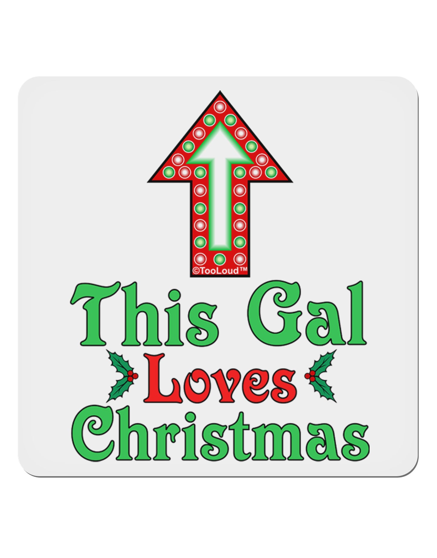 This Gal Loves Christmas Cute 4x4" Square Sticker 4 Pieces-Stickers-TooLoud-White-Davson Sales