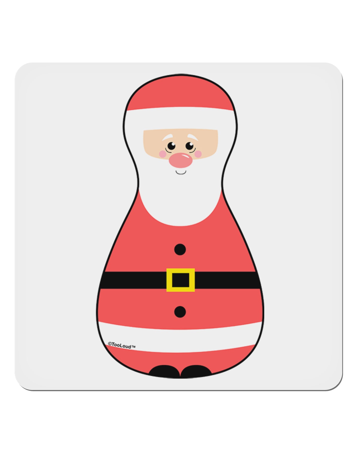 Cute Santa Matryoshka Nesting Doll - Christmas 4x4" Square Sticker 4 Pieces-Stickers-TooLoud-White-Davson Sales