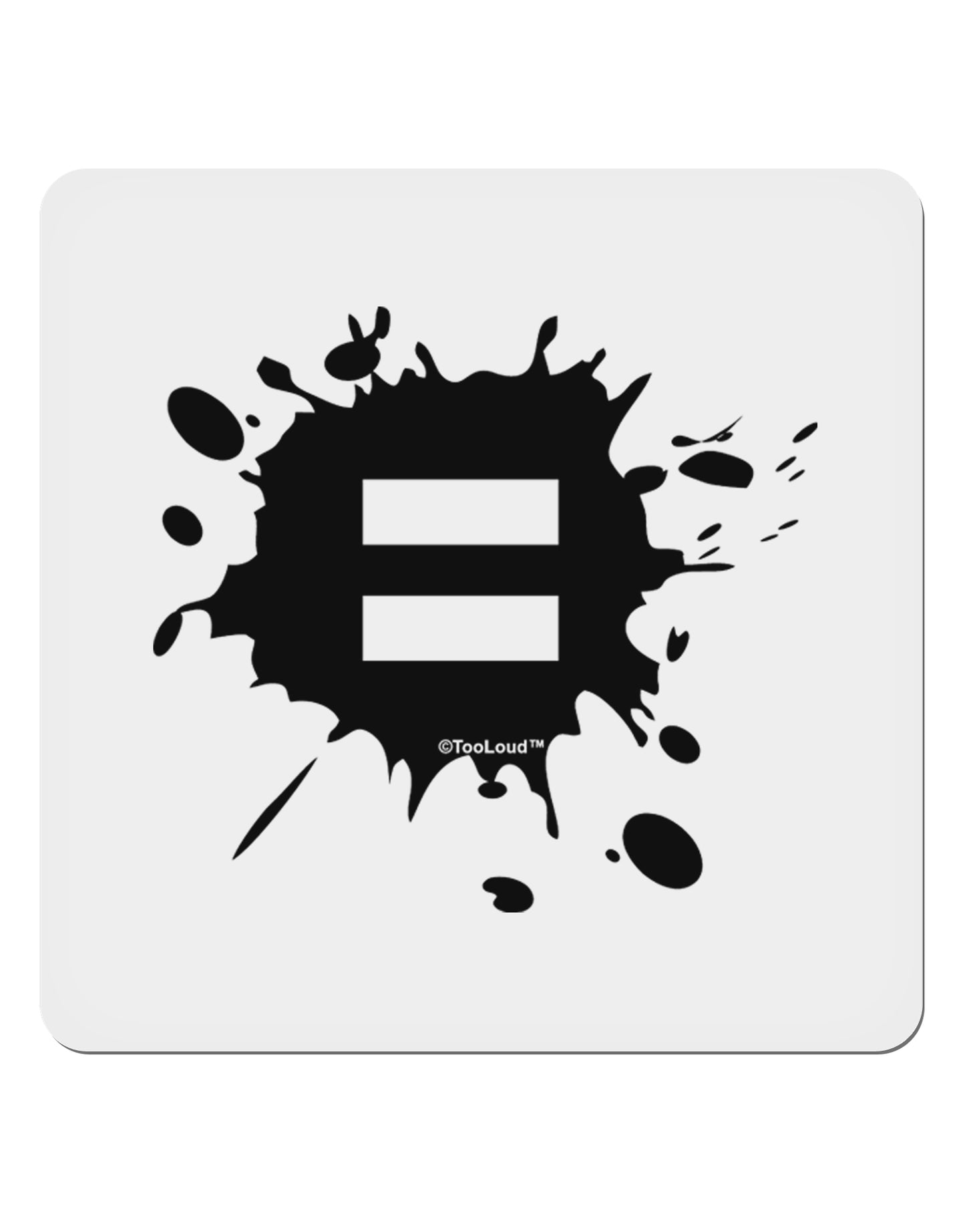 Equal Paint Splatter 4x4" Square Sticker 4 Pieces-Stickers-TooLoud-White-Davson Sales