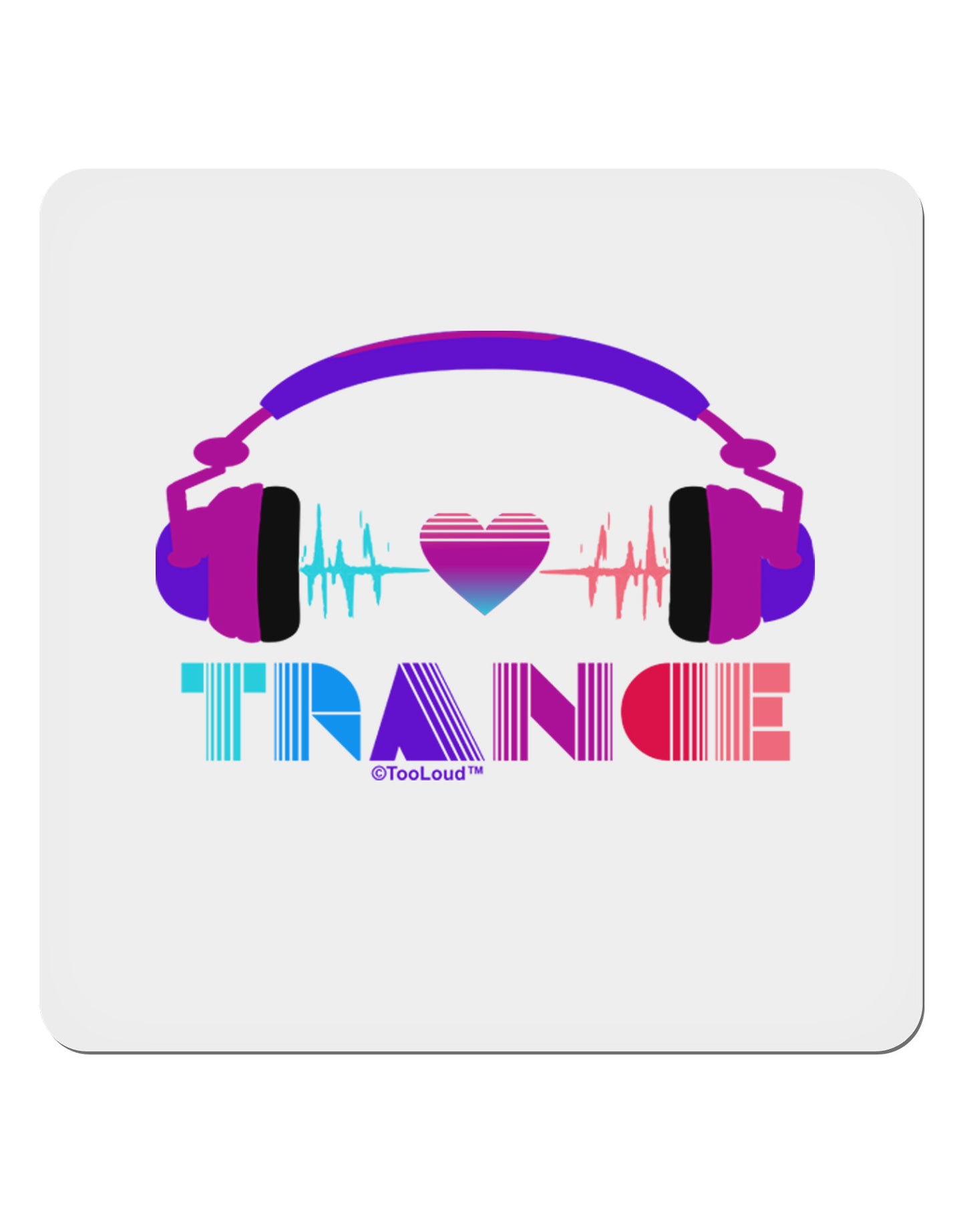 Heart Trance 4x4" Square Sticker 4 Pieces-Stickers-TooLoud-White-Davson Sales