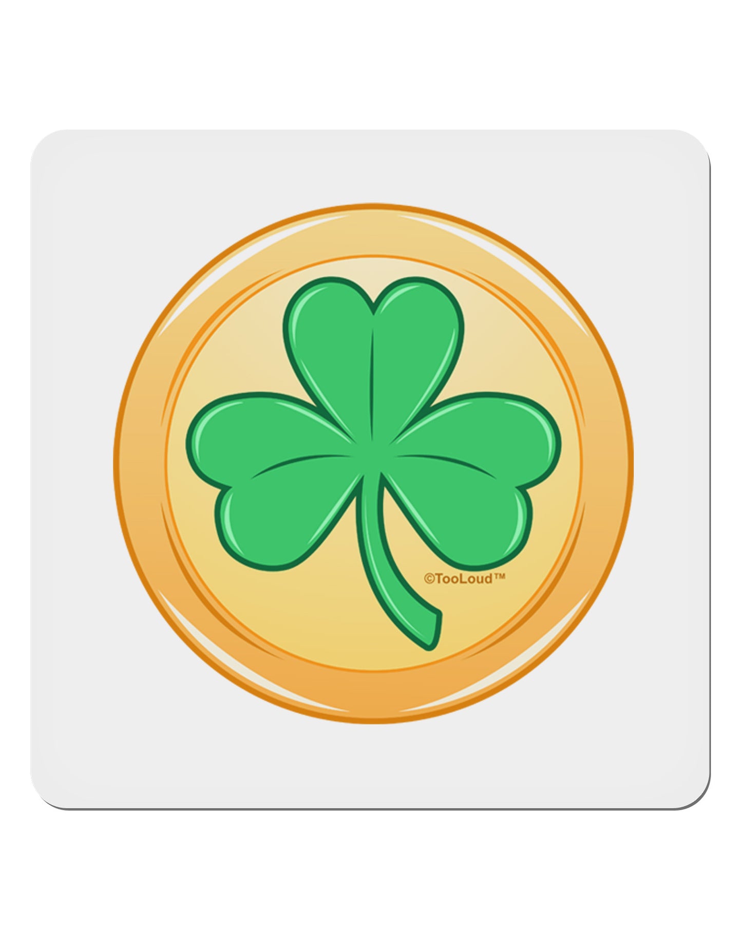 Shamrock Button Vector Design 4x4" Square Sticker 4 Pieces-Stickers-TooLoud-White-Davson Sales