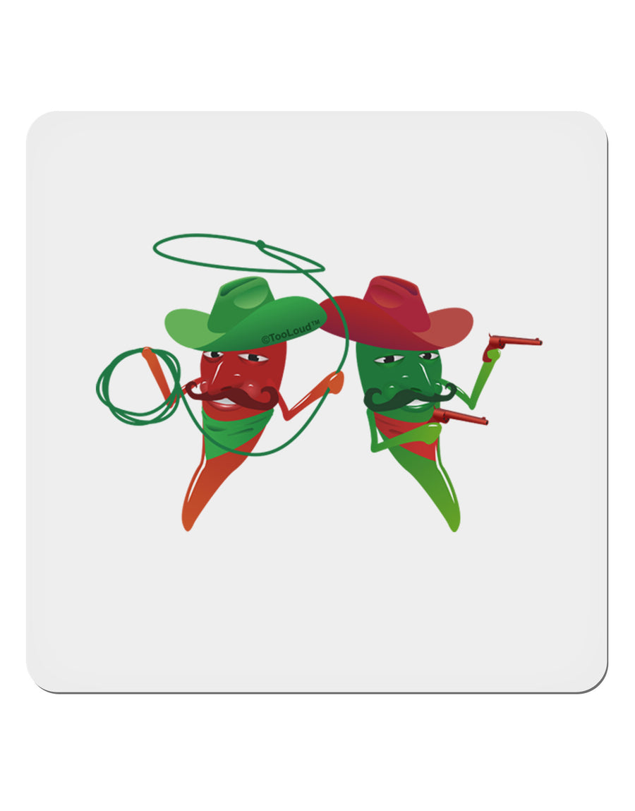 Cowboy Chili Peppers 4x4&#x22; Square Sticker-Stickers-TooLoud-1-Davson Sales