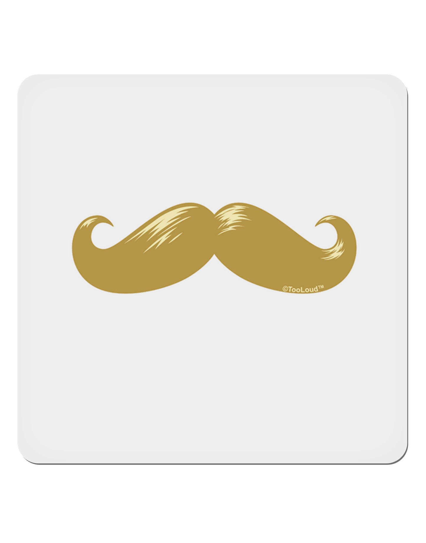 Big Gold Blonde Mustache 4x4" Square Sticker 4 Pieces-Stickers-TooLoud-White-Davson Sales