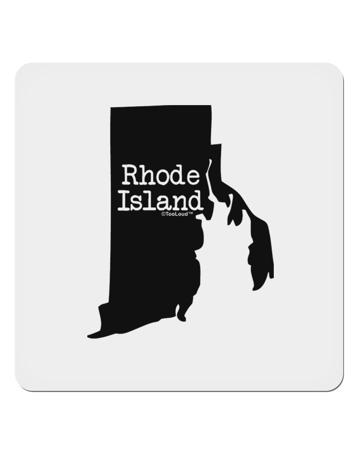 Rhode Island - United States Shape 4x4" Square Sticker 4 Pieces-Stickers-TooLoud-White-Davson Sales
