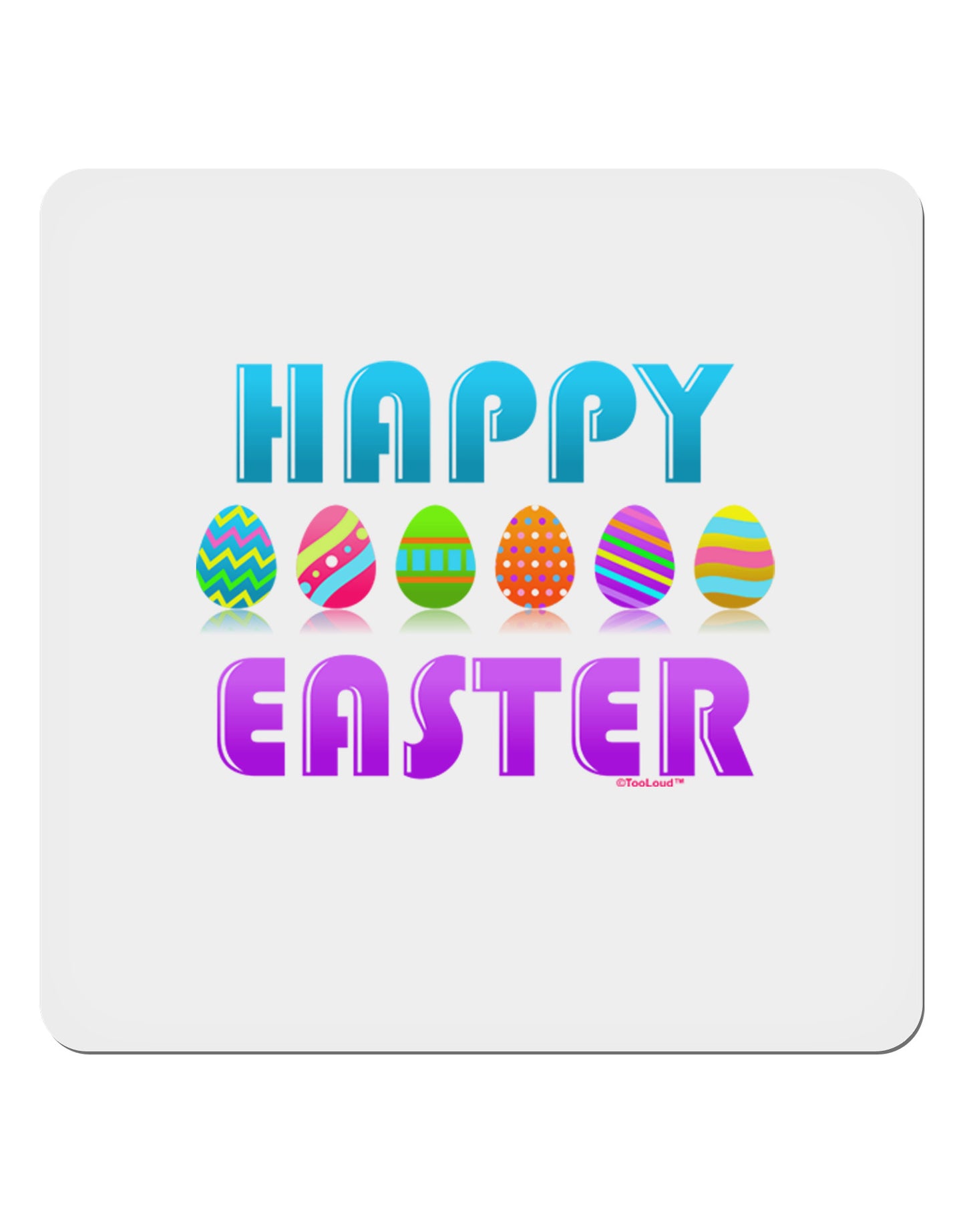 Happy Easter Decorated Eggs 4x4" Square Sticker-Stickers-TooLoud-1-Davson Sales