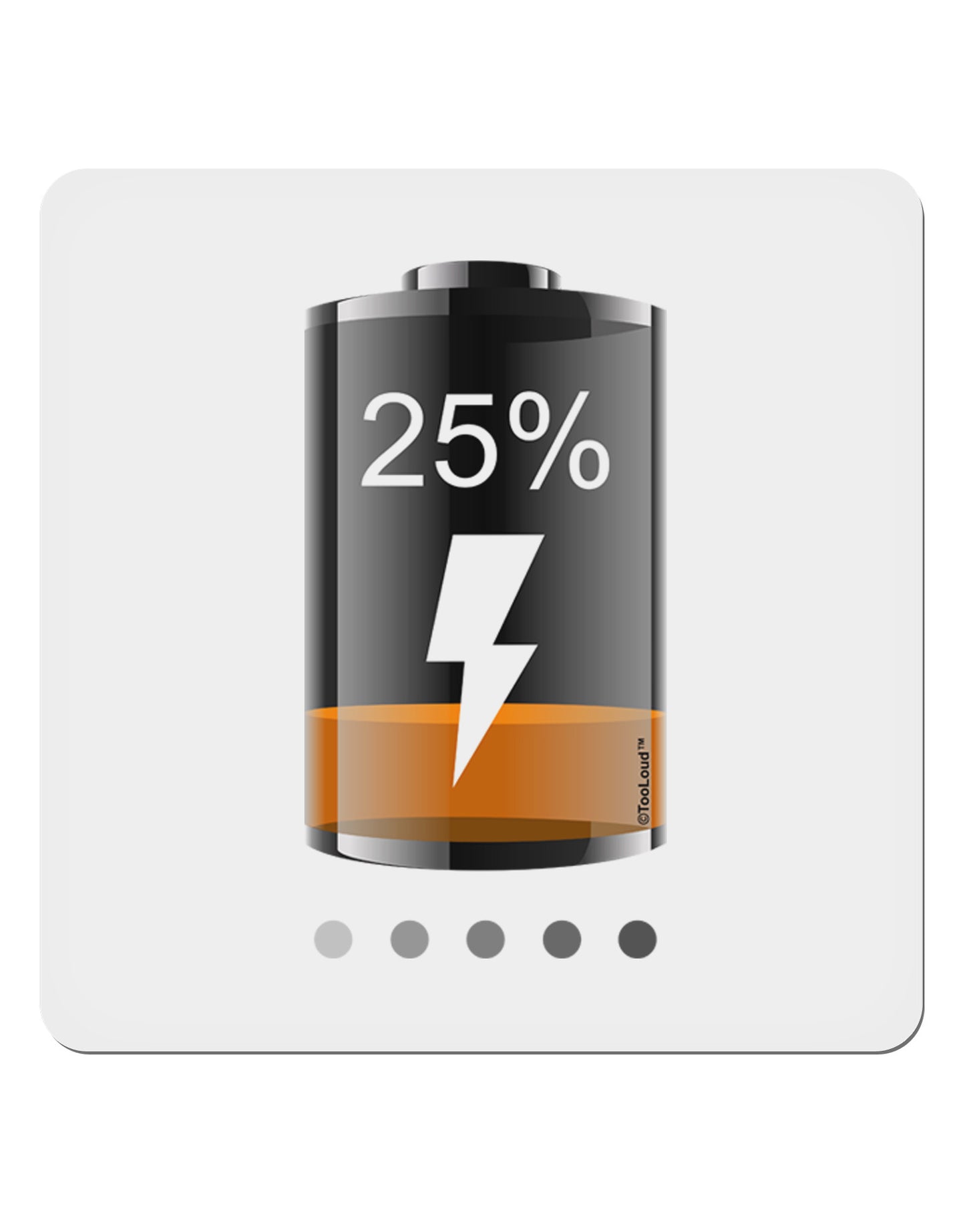 Low Energy 25 Percent 4x4" Square Sticker-Stickers-TooLoud-1-Davson Sales