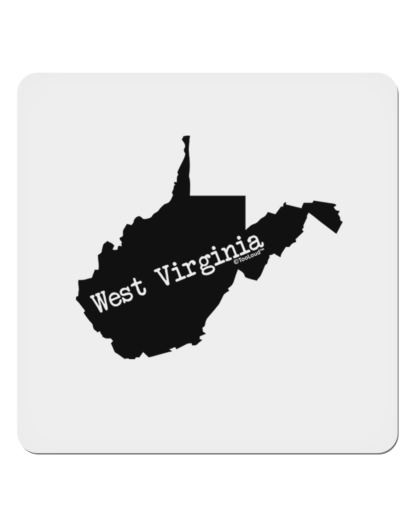 West Virginia - United States Shape 4x4" Square Sticker 4 Pieces-Stickers-TooLoud-White-Davson Sales