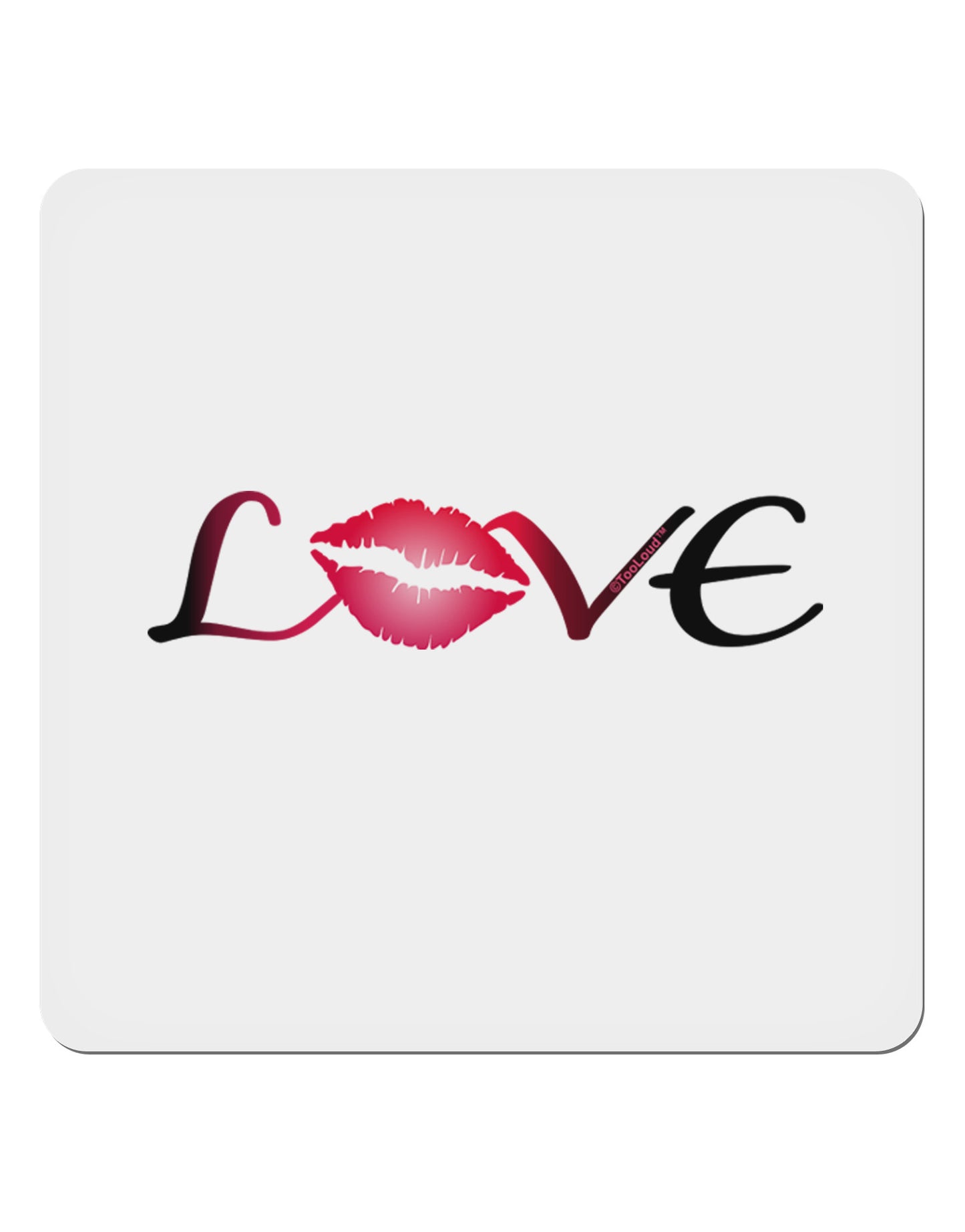 Love Kiss 4x4" Square Sticker-Stickers-TooLoud-1-Davson Sales