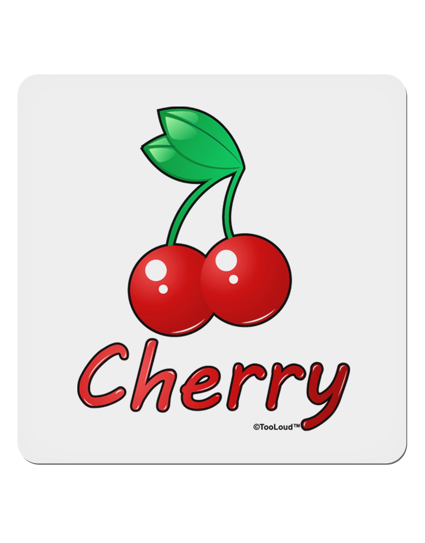 Cherry Text 4x4" Square Sticker 4 Pieces-Stickers-TooLoud-White-Davson Sales