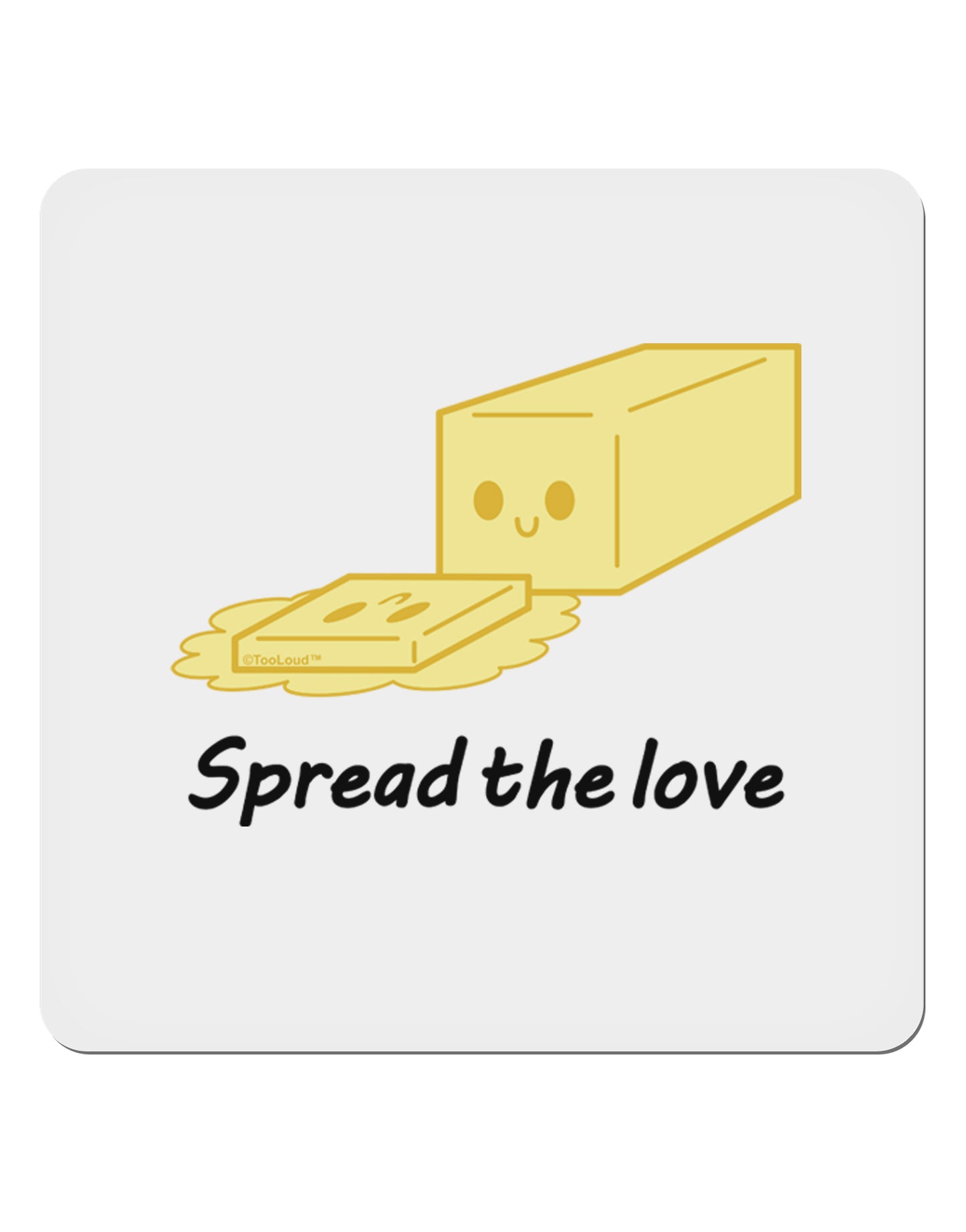 Butter - Spread the Love 4x4" Square Sticker 4 Pieces-Stickers-TooLoud-White-Davson Sales
