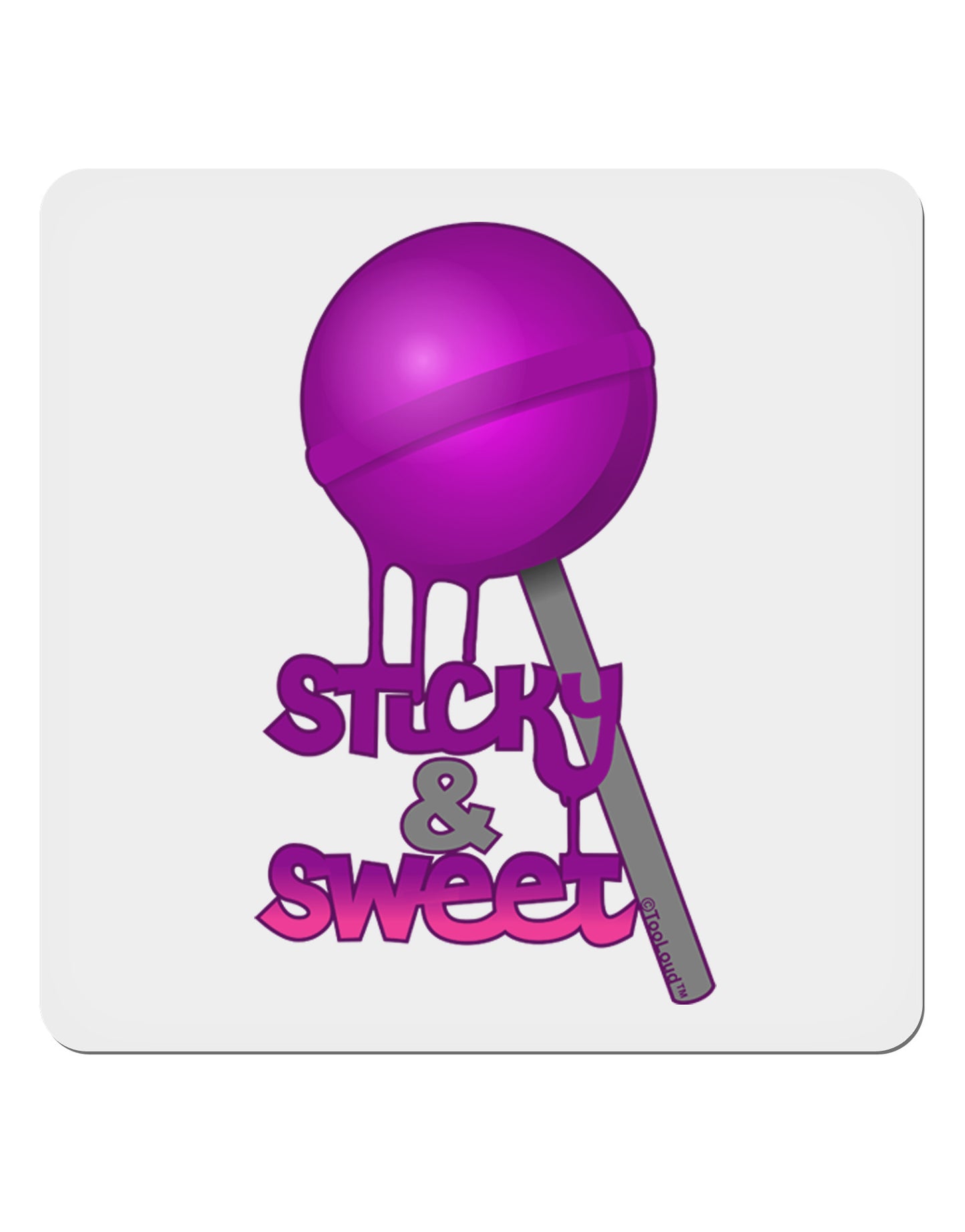 Sticky & Sweet Lollipop 4x4" Square Sticker-Stickers-TooLoud-1-Davson Sales