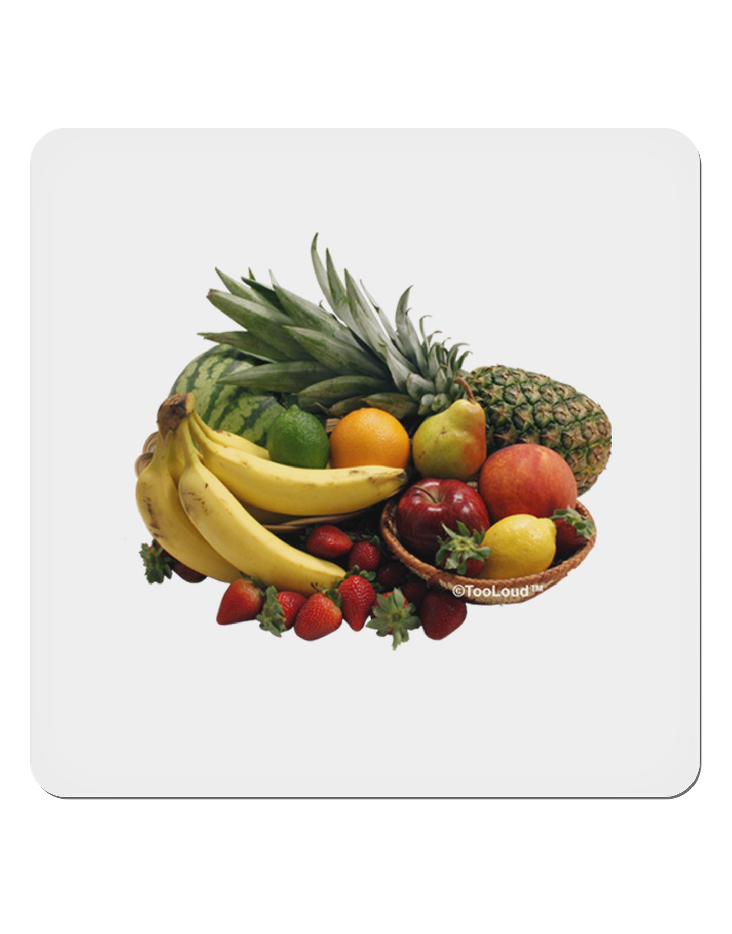 Fruit Basket Still Life 4x4" Square Sticker 4 Pieces-Stickers-TooLoud-White-Davson Sales