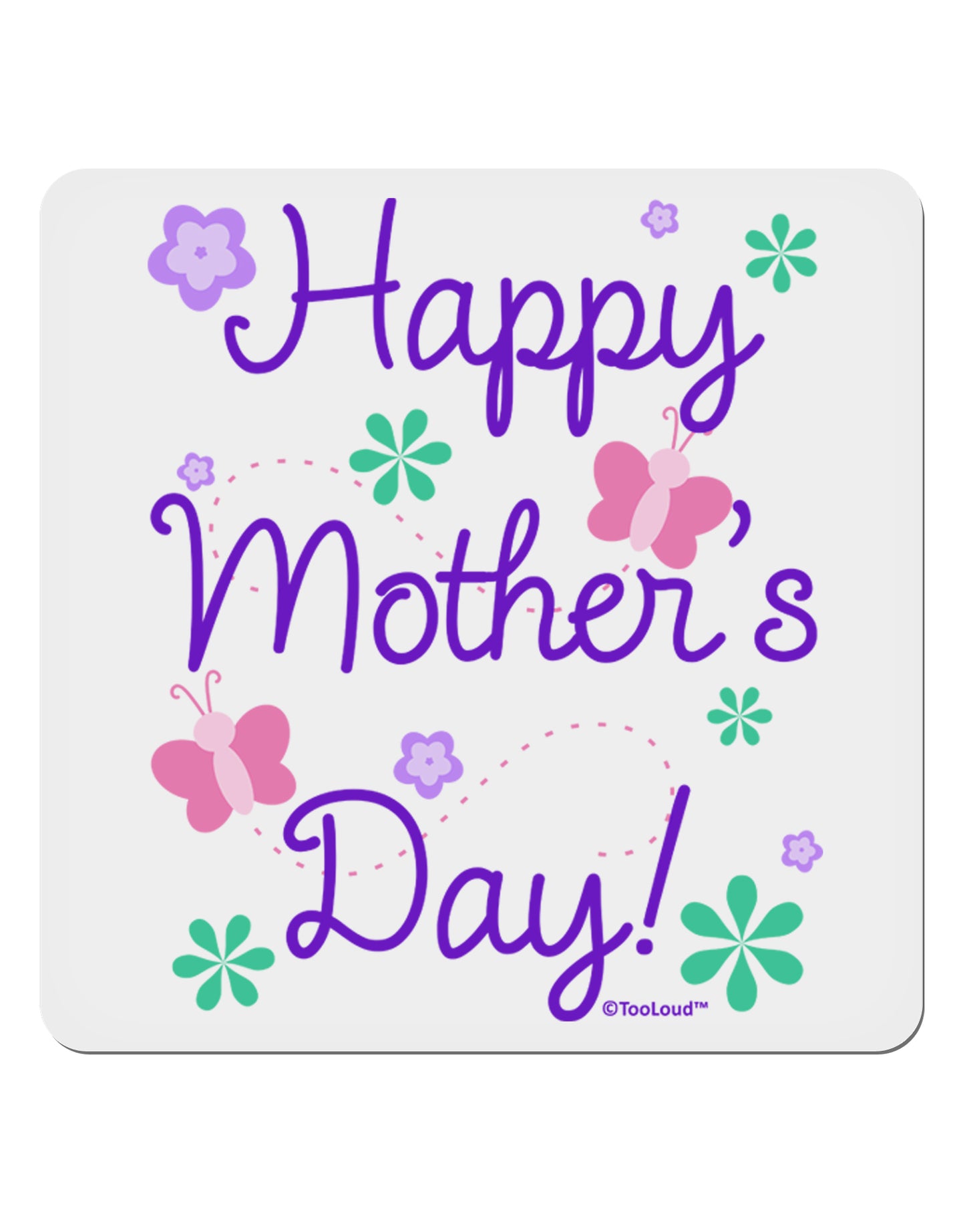 Happy Mother's Day Design 4x4" Square Sticker 4 Pieces-Stickers-TooLoud-White-Davson Sales