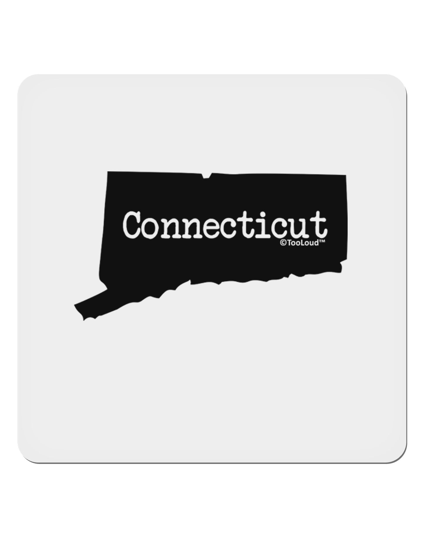 Connecticut - United States Shape 4x4" Square Sticker 4 Pieces-Stickers-TooLoud-White-Davson Sales