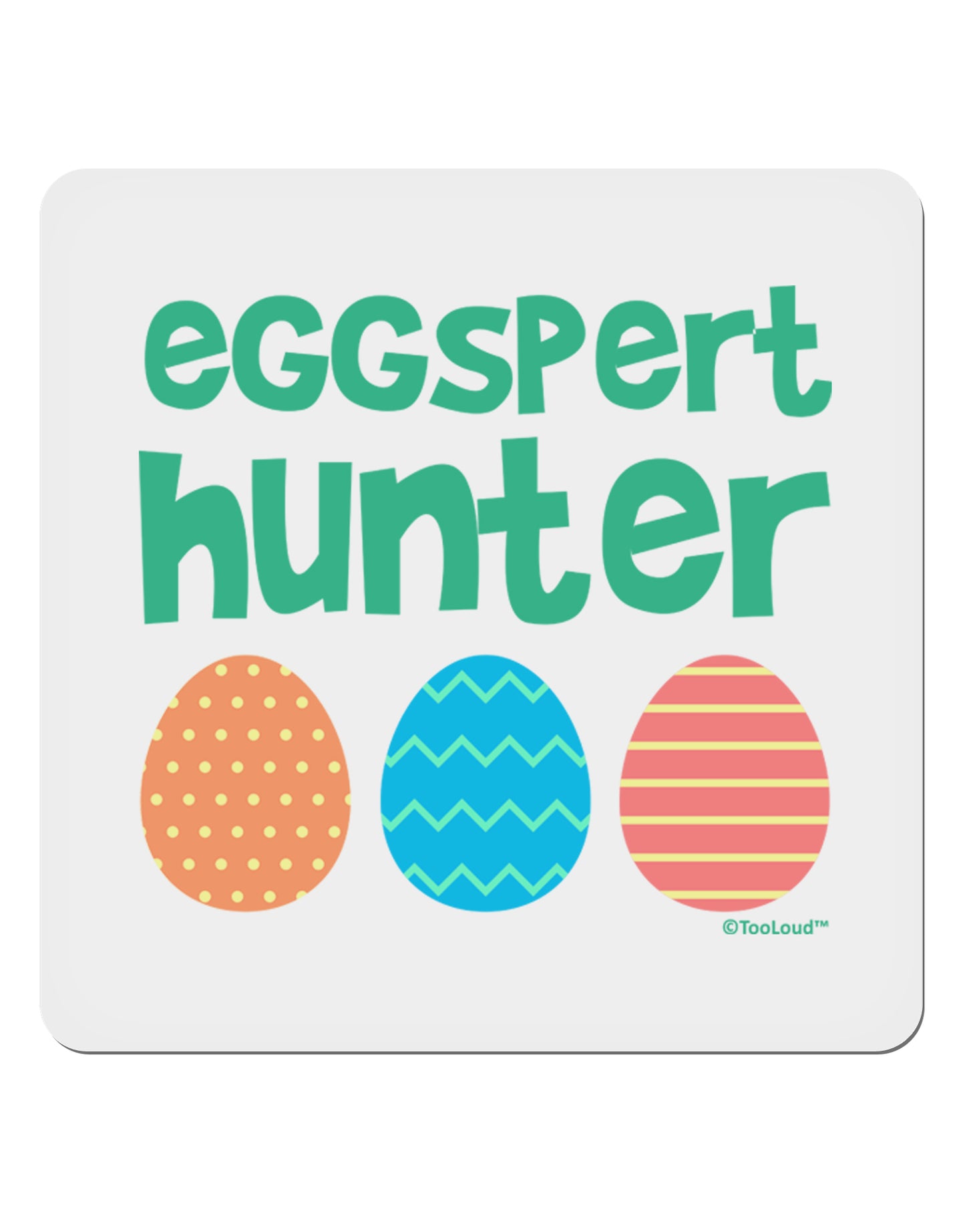Eggspert Hunter - Easter - Green 4x4" Square Sticker 4 Pieces-Stickers-TooLoud-White-Davson Sales