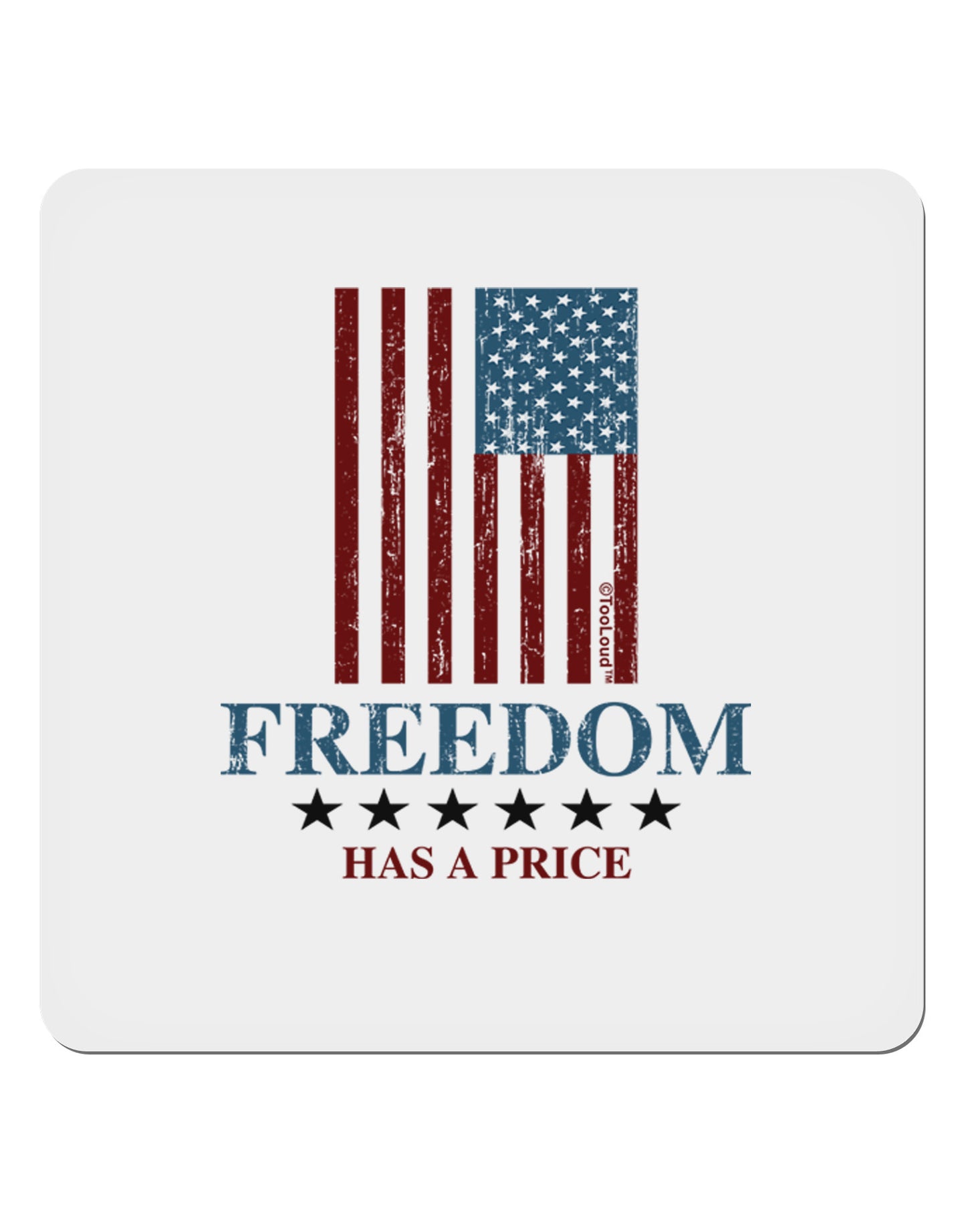 Freedom Flag Color 4x4" Square Sticker 4 Pieces-Stickers-TooLoud-White-Davson Sales