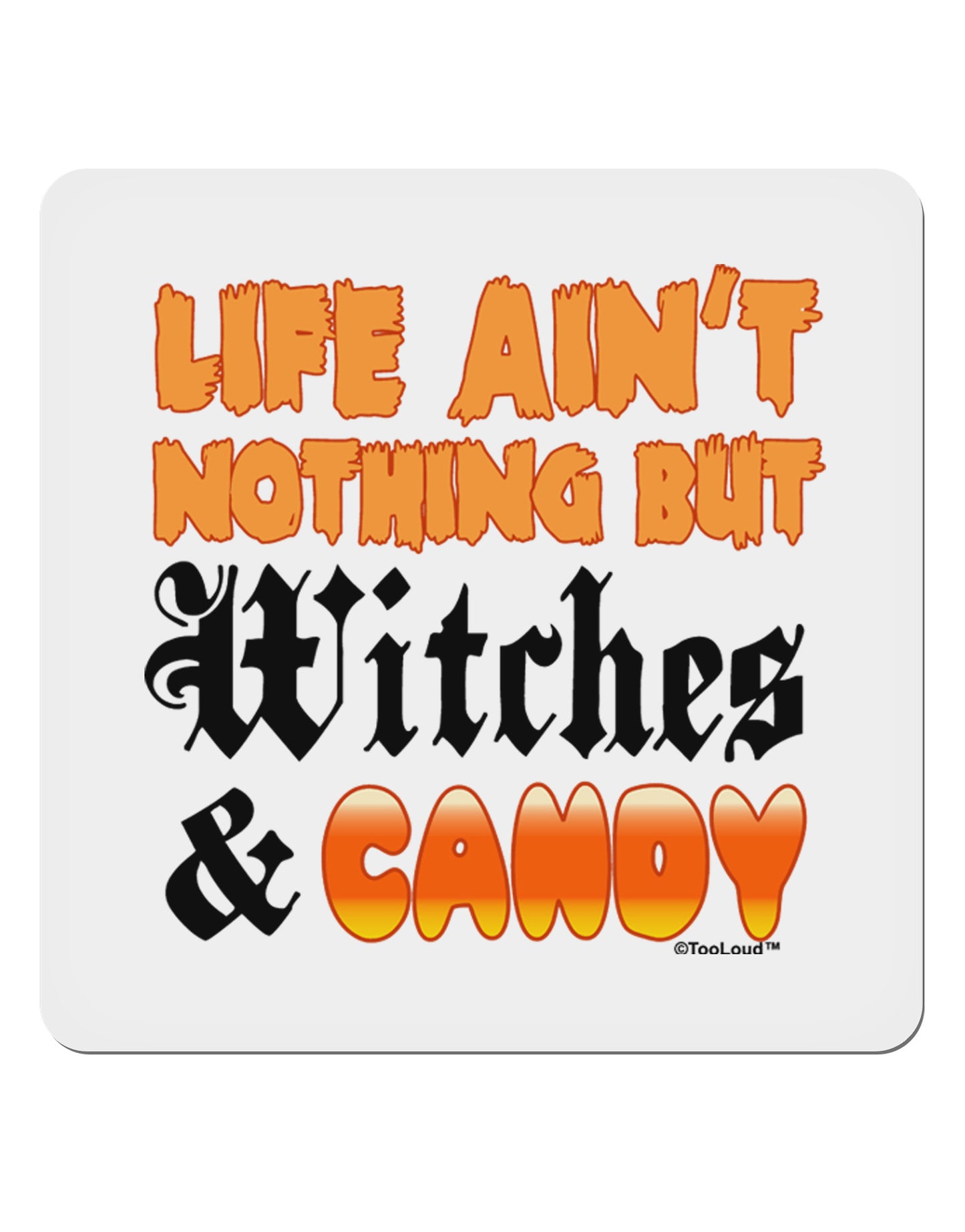 Witches and Candy Color 4x4" Square Sticker 4 Pieces-Stickers-TooLoud-White-Davson Sales