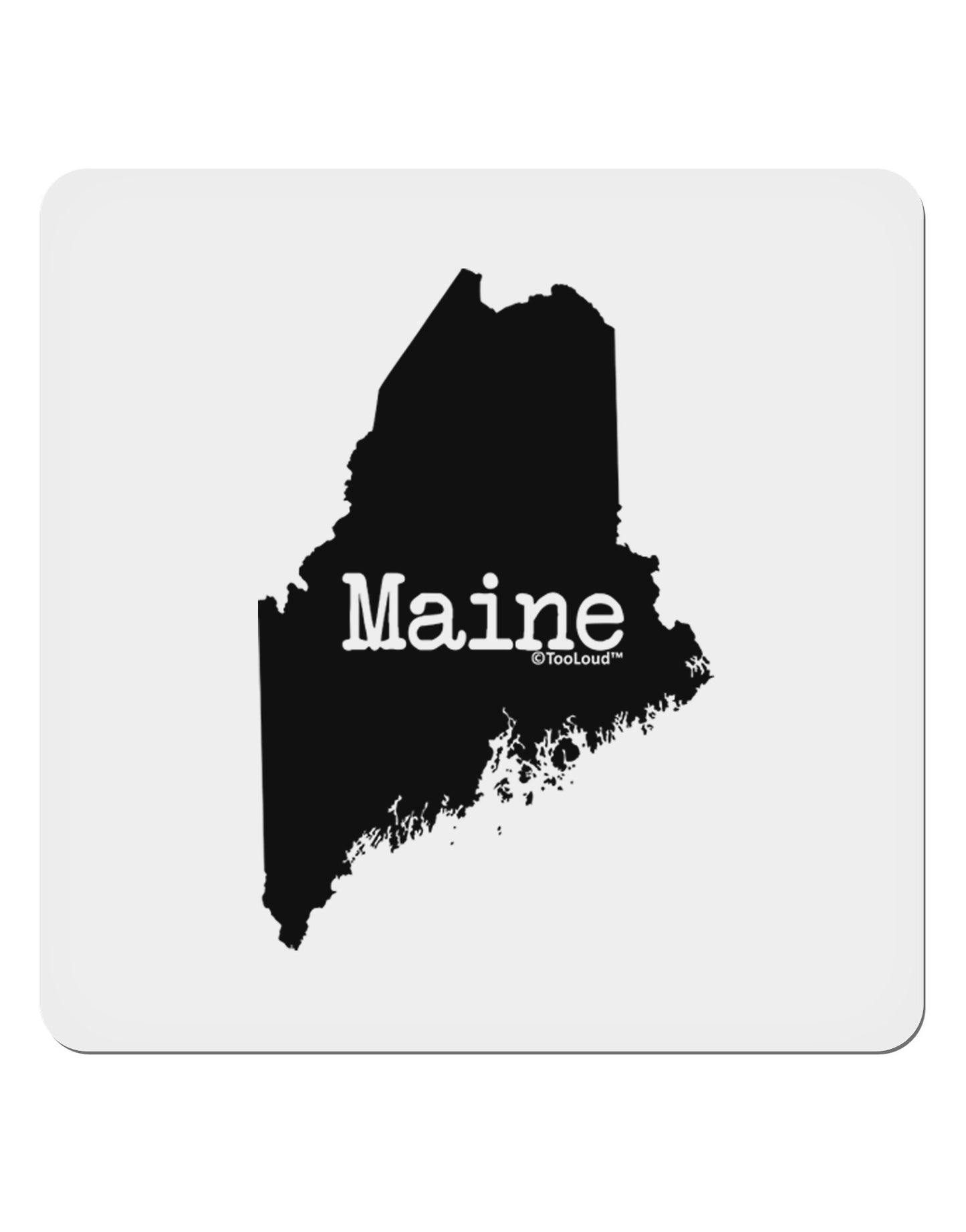 Maine - United States Shape 4x4" Square Sticker 4 Pieces-Stickers-TooLoud-White-Davson Sales