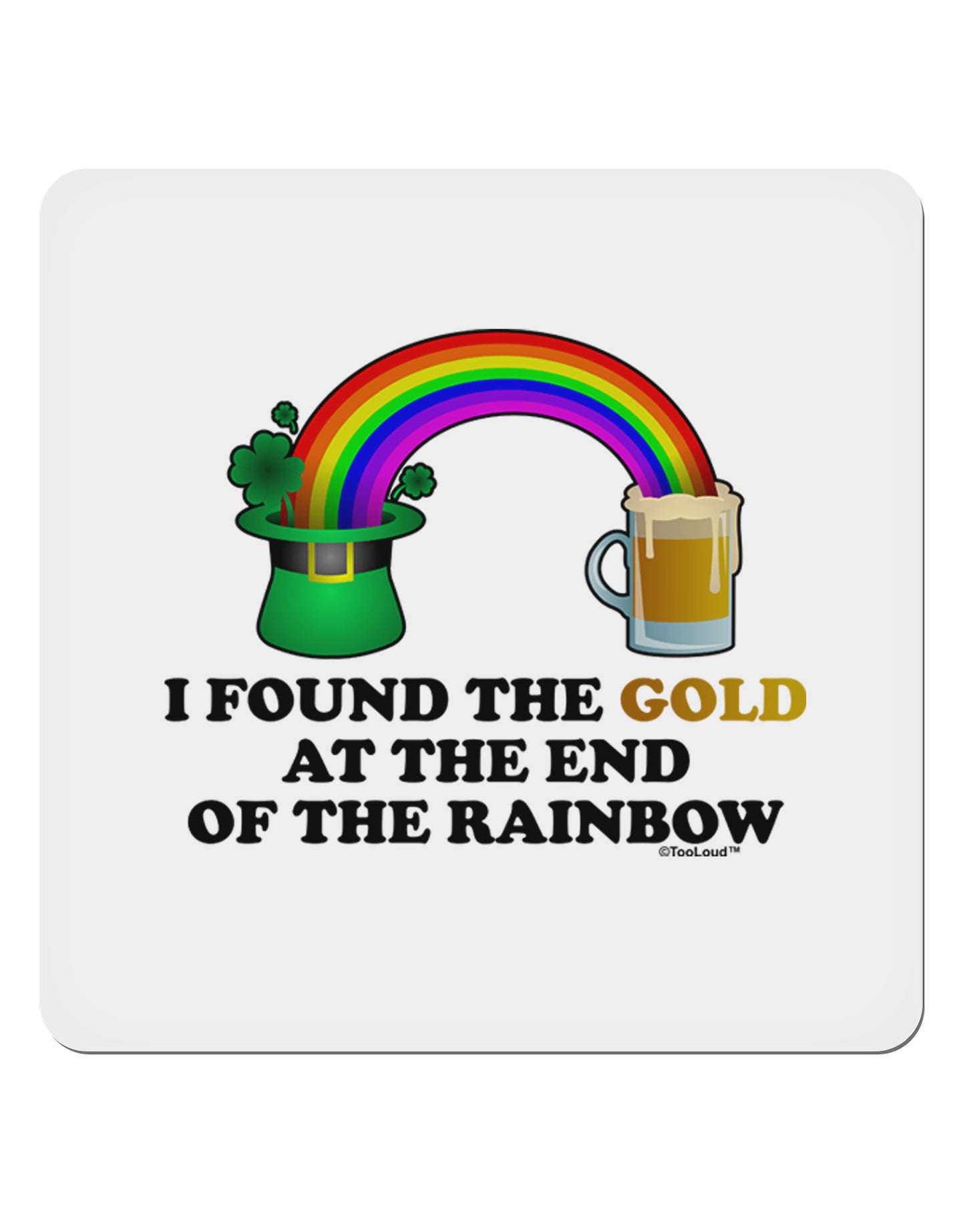 End Of The Rainbow Text 4x4" Square Sticker-Stickers-TooLoud-1-Davson Sales