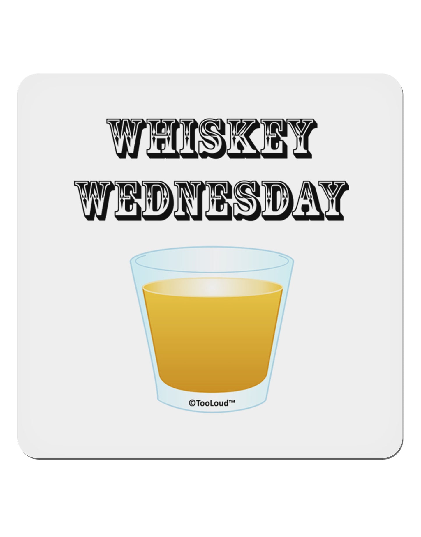 Whiskey Wednesday Design - Text 4x4" Square Sticker 4 Pieces-Stickers-TooLoud-White-Davson Sales
