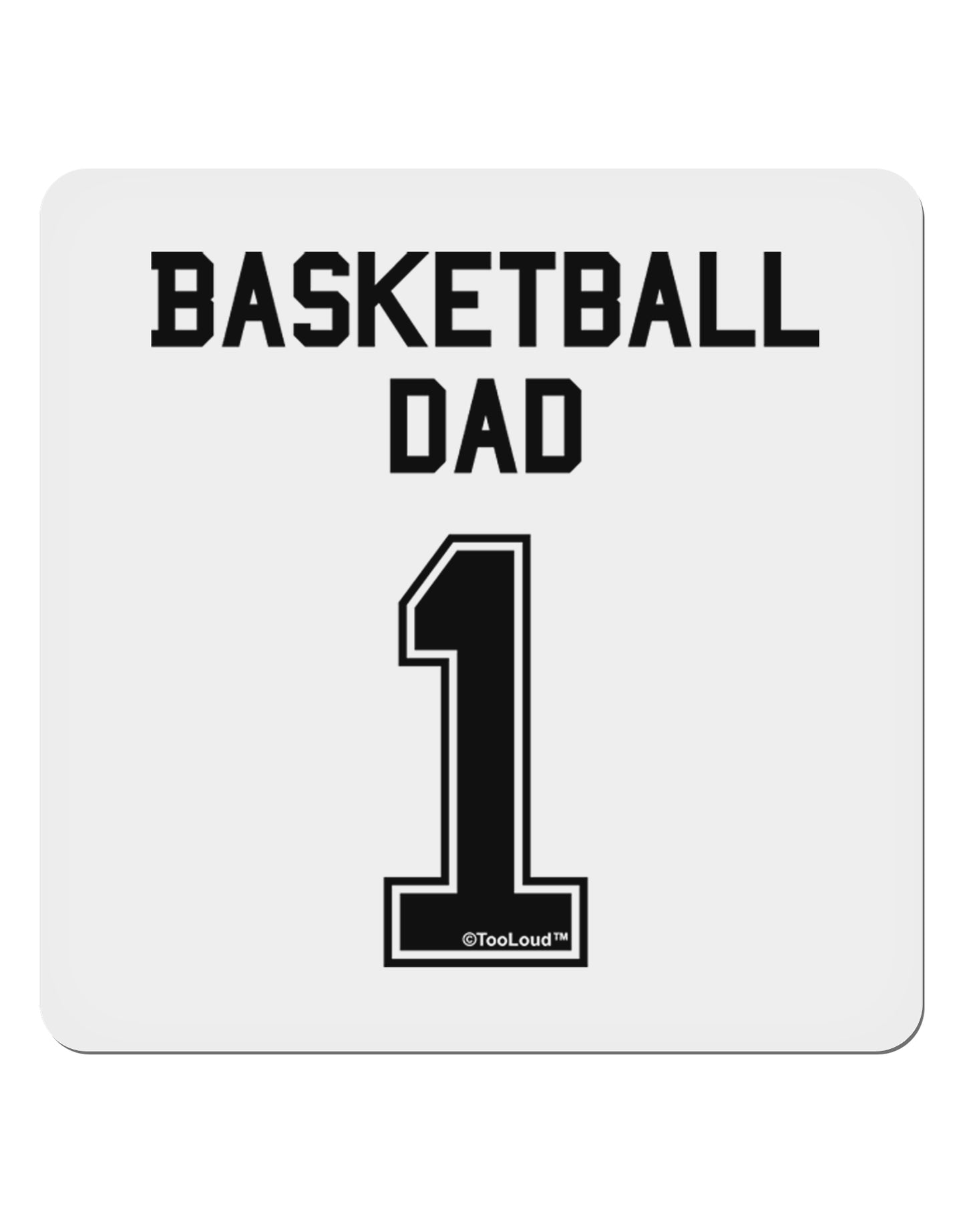 Basketball Dad Jersey 4x4" Square Sticker 4 Pieces-Stickers-TooLoud-White-Davson Sales