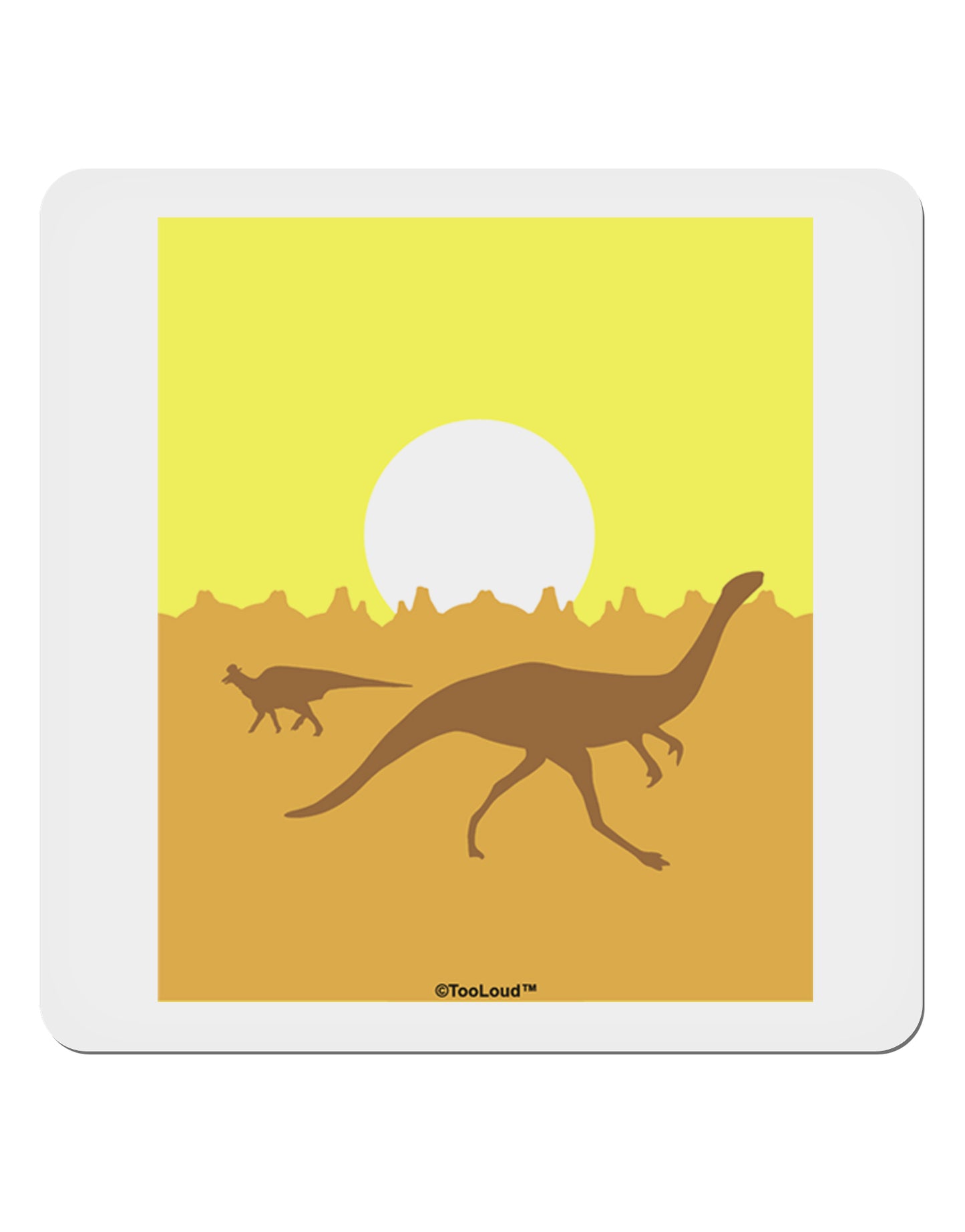 Jurassic Dinosaur Sunrise 4x4" Square Sticker 4 Pieces-Stickers-TooLoud-White-Davson Sales