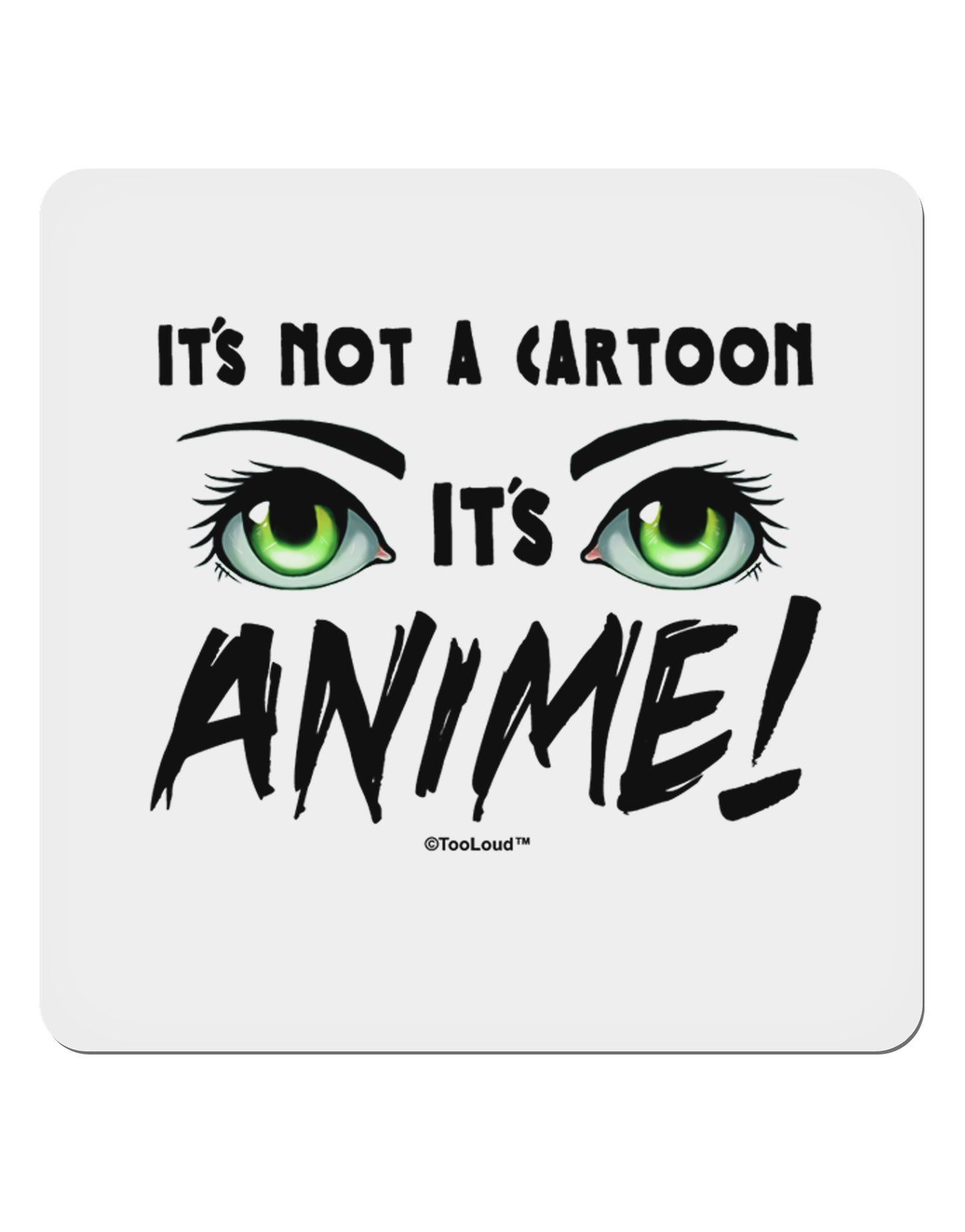 Not A Cartoon Eyes Green 4x4" Square Sticker-Stickers-TooLoud-1-Davson Sales