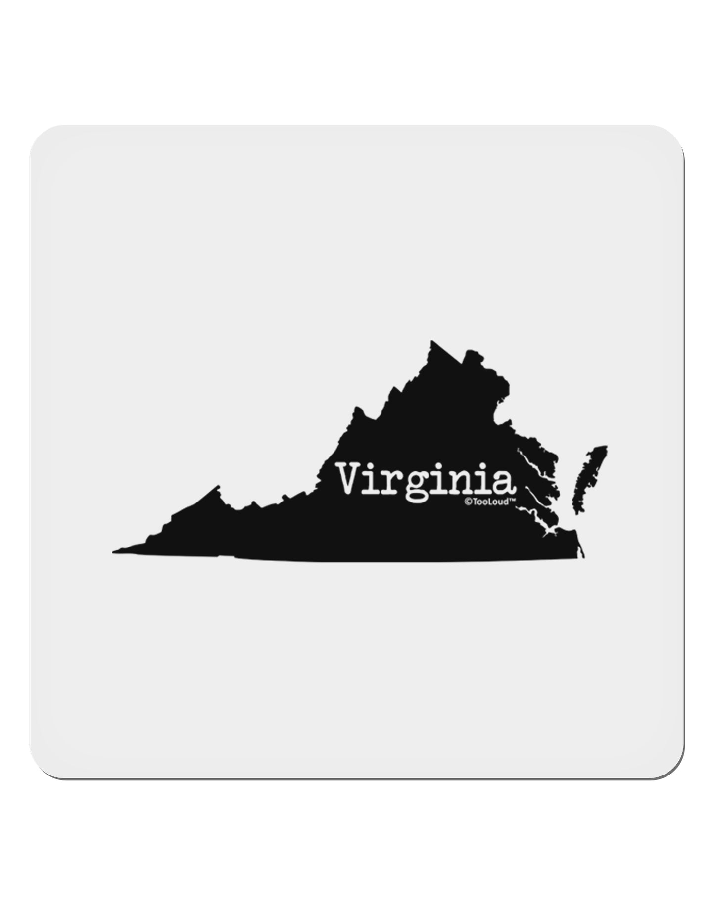 Virginia - United States Shape 4x4" Square Sticker 4 Pieces-Stickers-TooLoud-White-Davson Sales