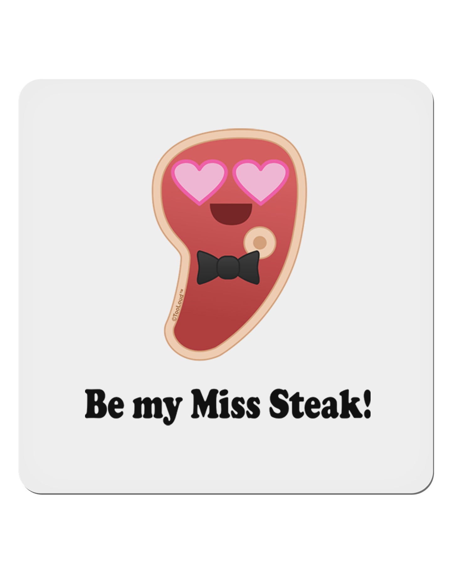 Be My Miss Steak - Romantic 4x4" Square Sticker 4 Pieces-Stickers-TooLoud-White-Davson Sales