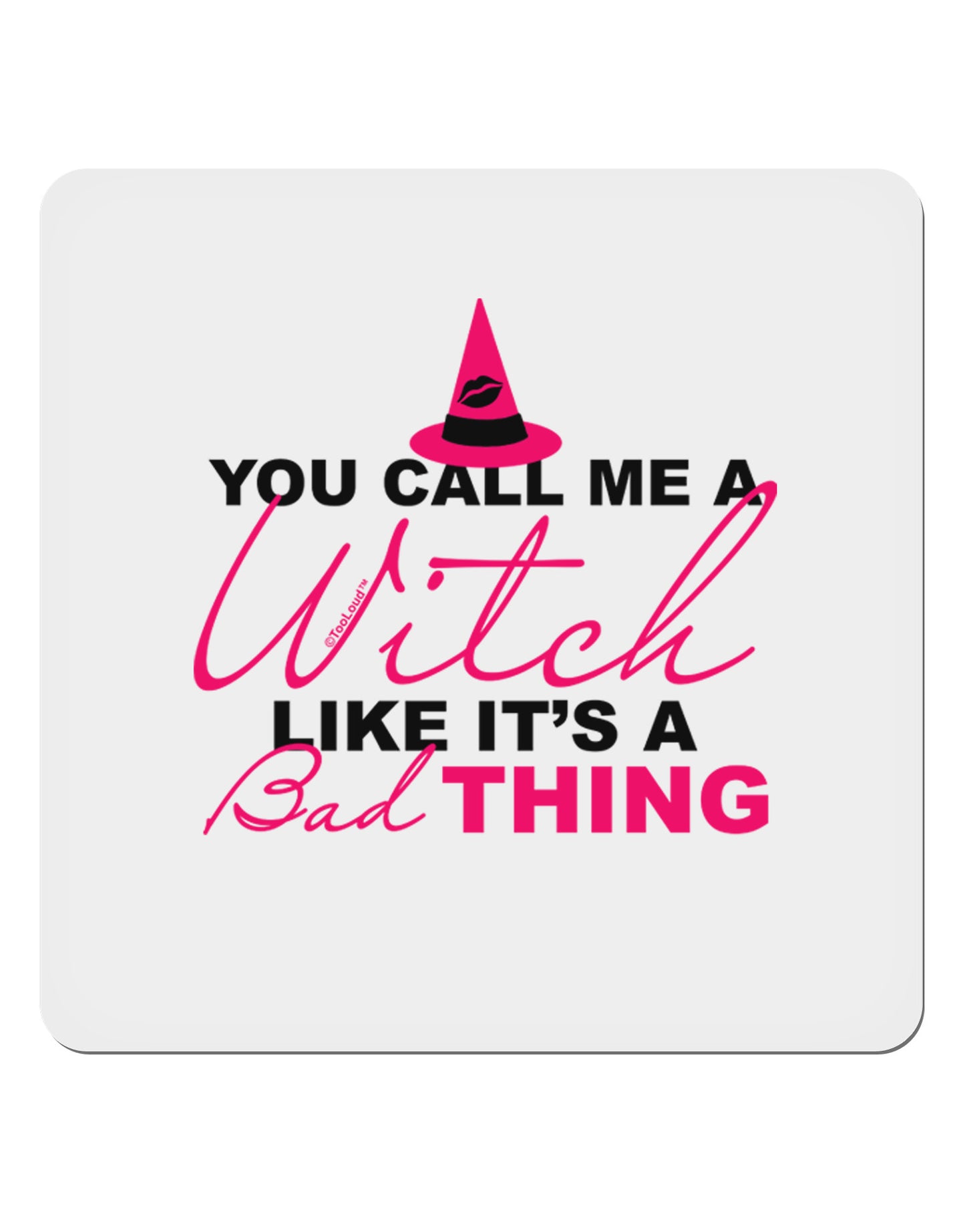 Witch - Bad Thing Text 4x4" Square Sticker 4 Pieces-Stickers-TooLoud-White-Davson Sales
