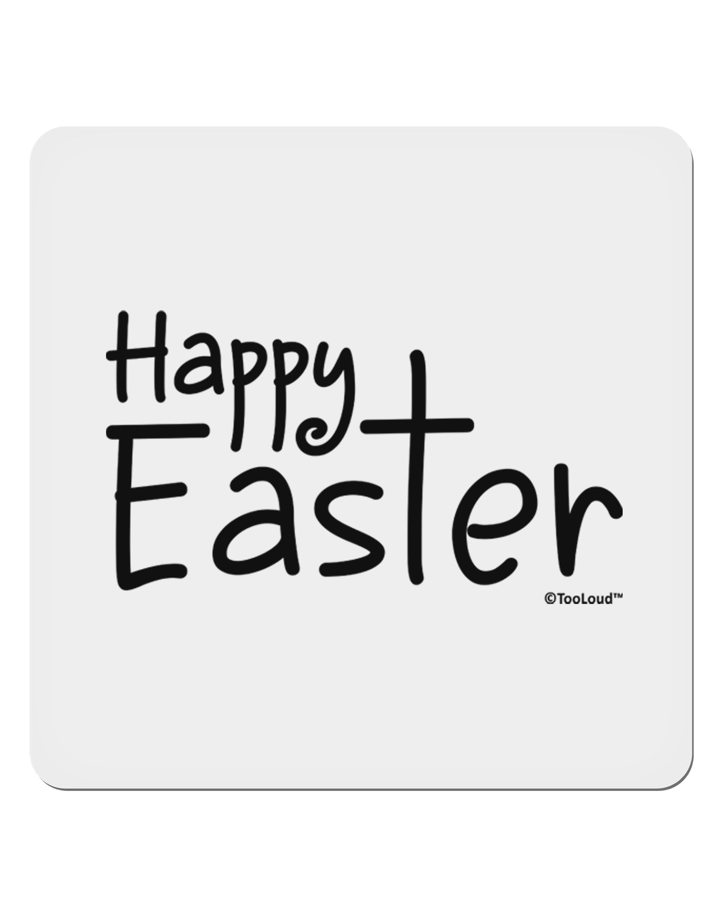 Happy Easter with Cross 4x4" Square Sticker 4 Pieces-Stickers-TooLoud-White-Davson Sales