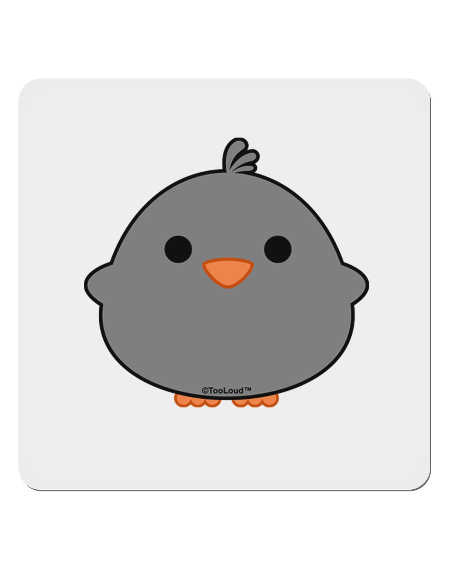 Cute Little Chick - Black 4x4" Square Sticker 4 Pieces-Stickers-TooLoud-White-Davson Sales