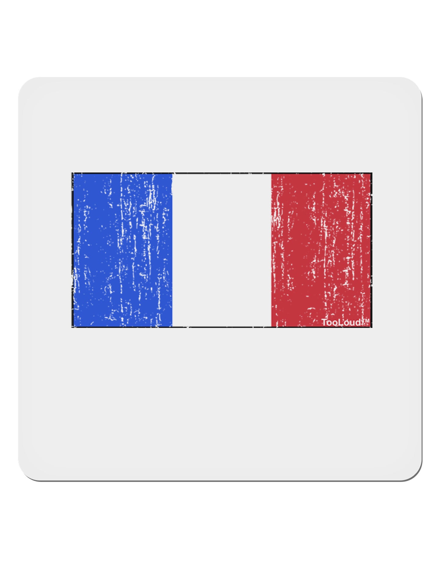 French Flag - France Distressed 4x4" Square Sticker 4 Pieces-Stickers-TooLoud-White-Davson Sales