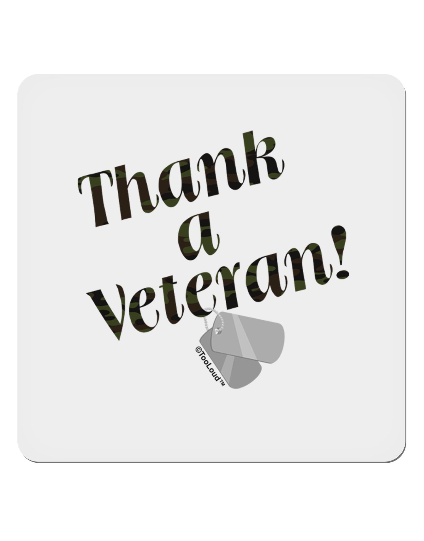 Thank A Veteran 4x4" Square Sticker-Stickers-TooLoud-1-Davson Sales