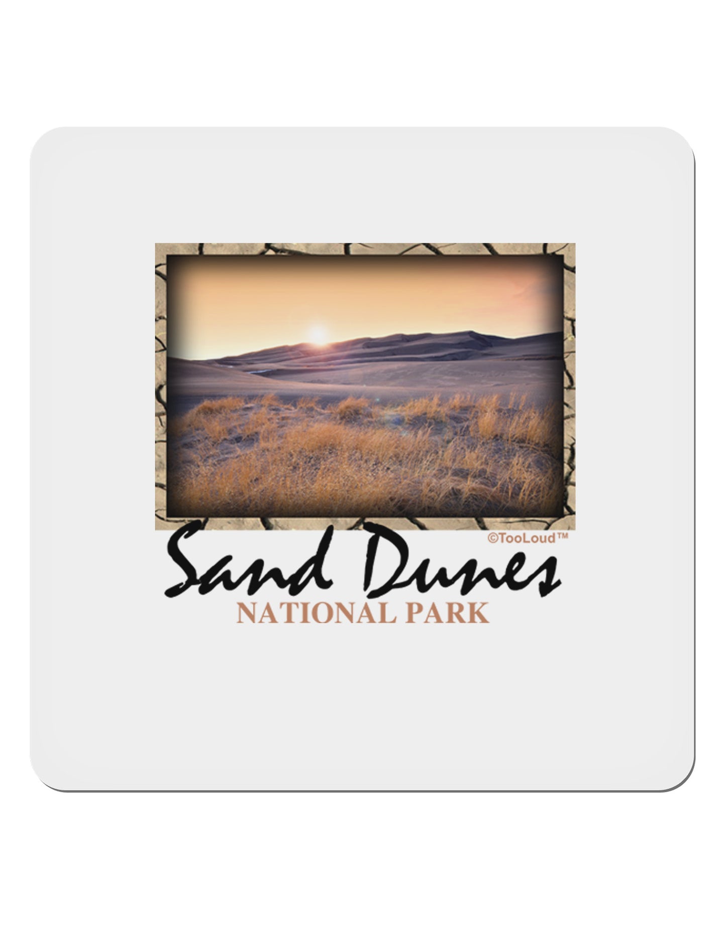 Colorado Sand Dunes Text 4x4" Square Sticker-Stickers-TooLoud-1-Davson Sales