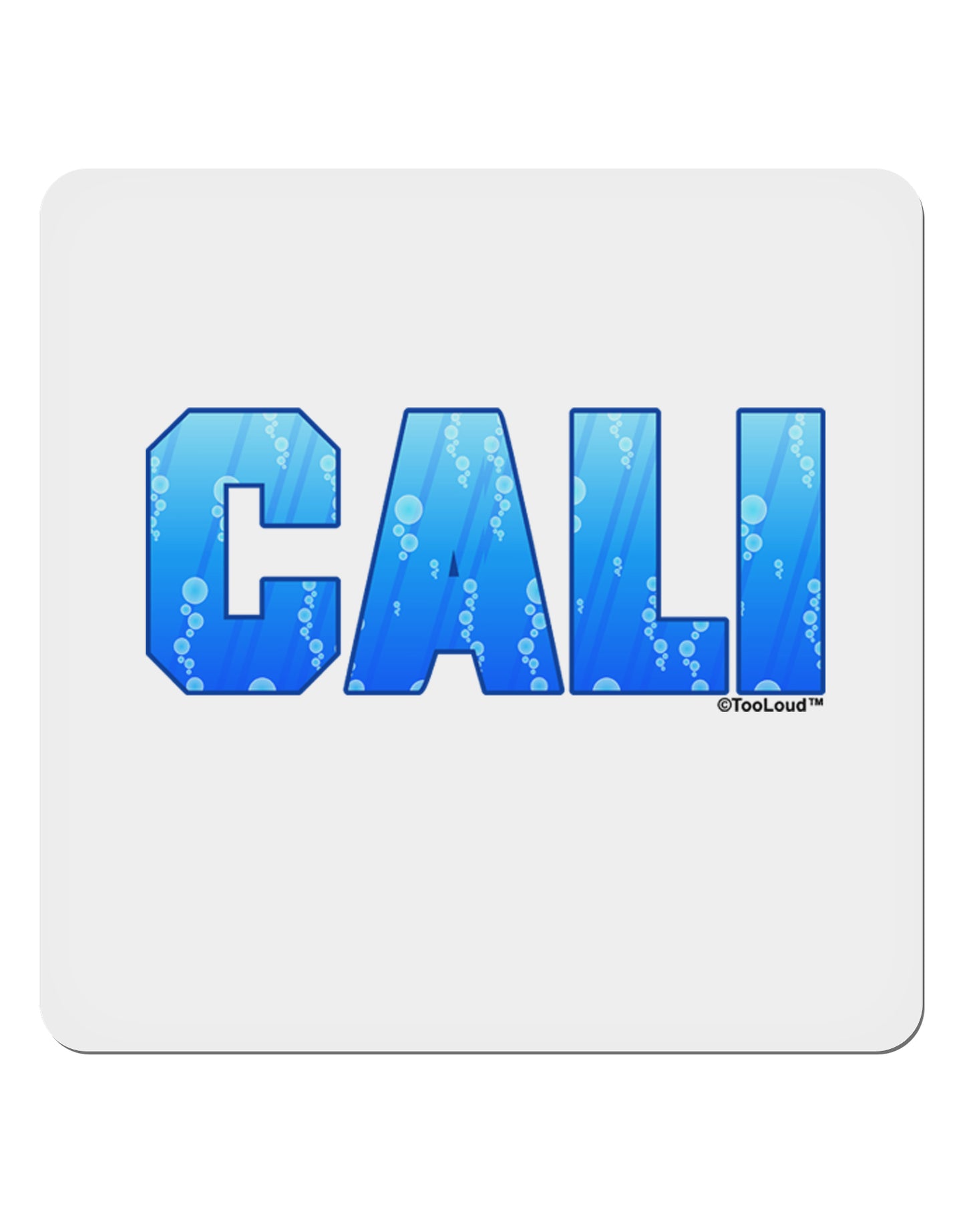 Cali Ocean Bubbles 4x4" Square Sticker 4 Pieces-Stickers-TooLoud-White-Davson Sales