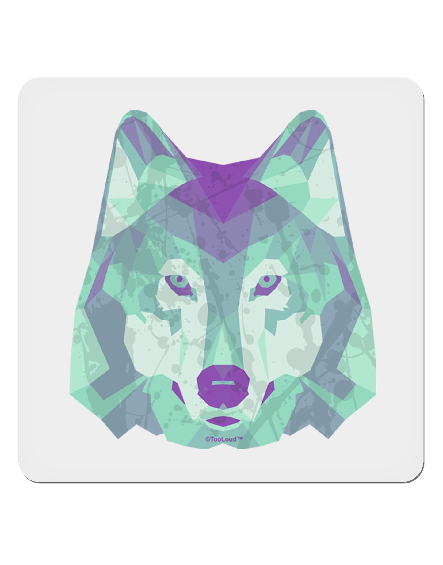 Geometric Wolf Head 4x4" Square Sticker-Stickers-TooLoud-1-Davson Sales