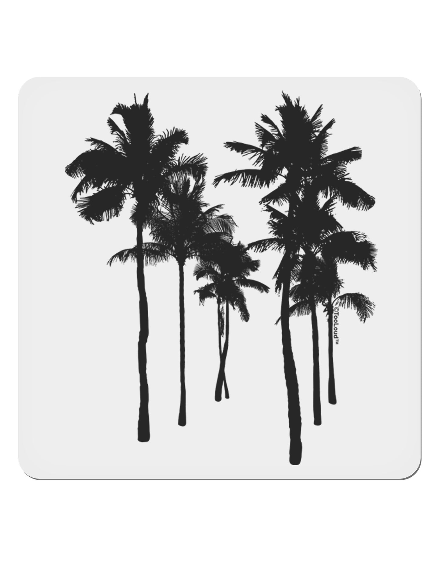 Palm Rows Silhouette 4x4" Square Sticker-Stickers-TooLoud-1-Davson Sales
