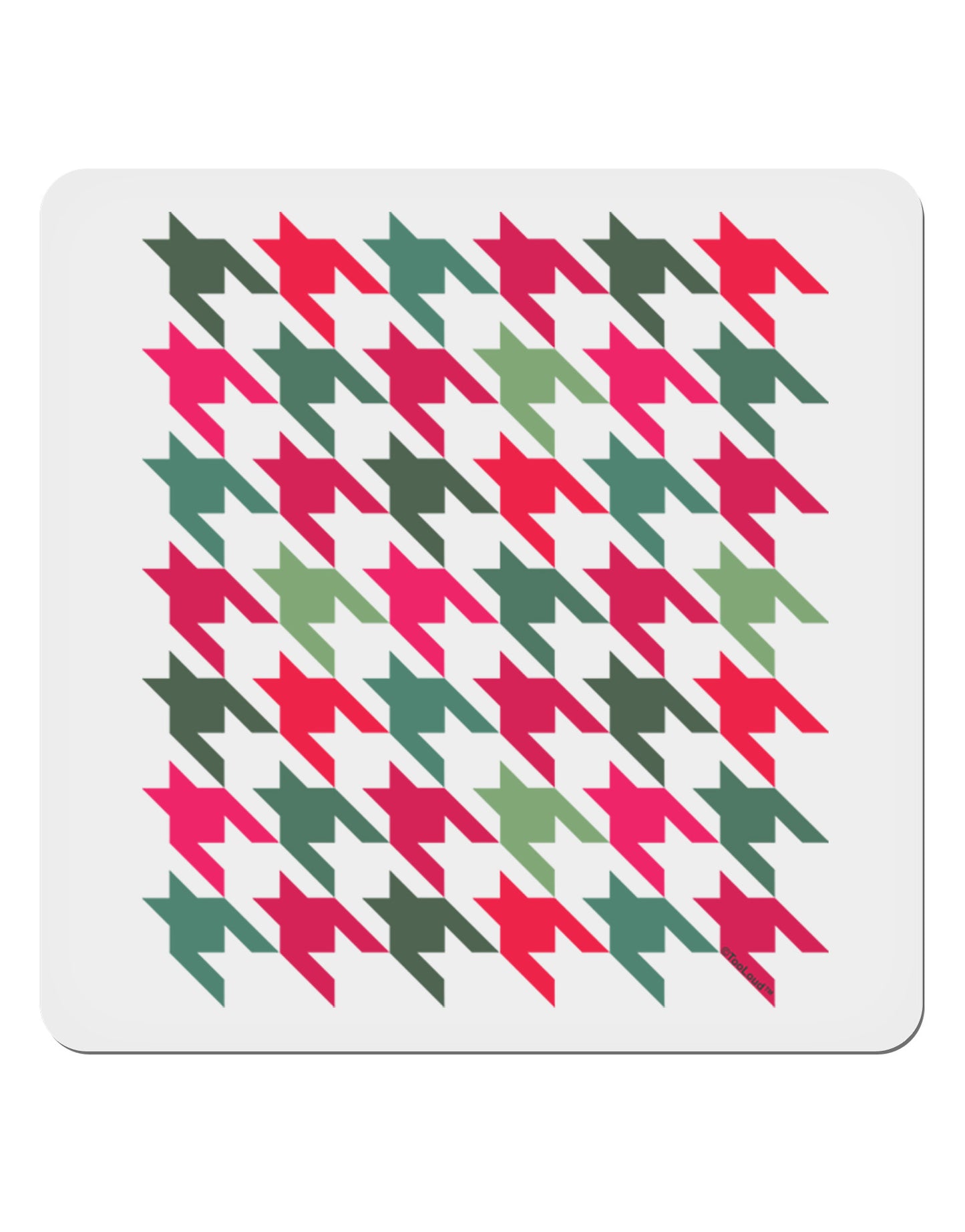 Christmas Red and Green Houndstooth 4x4" Square Sticker 4 Pieces-Stickers-TooLoud-White-Davson Sales