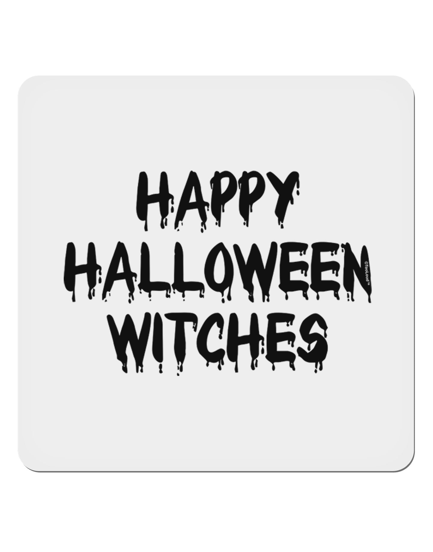Happy Halloween Witches 4x4" Square Sticker 4 Pieces-Stickers-TooLoud-White-Davson Sales