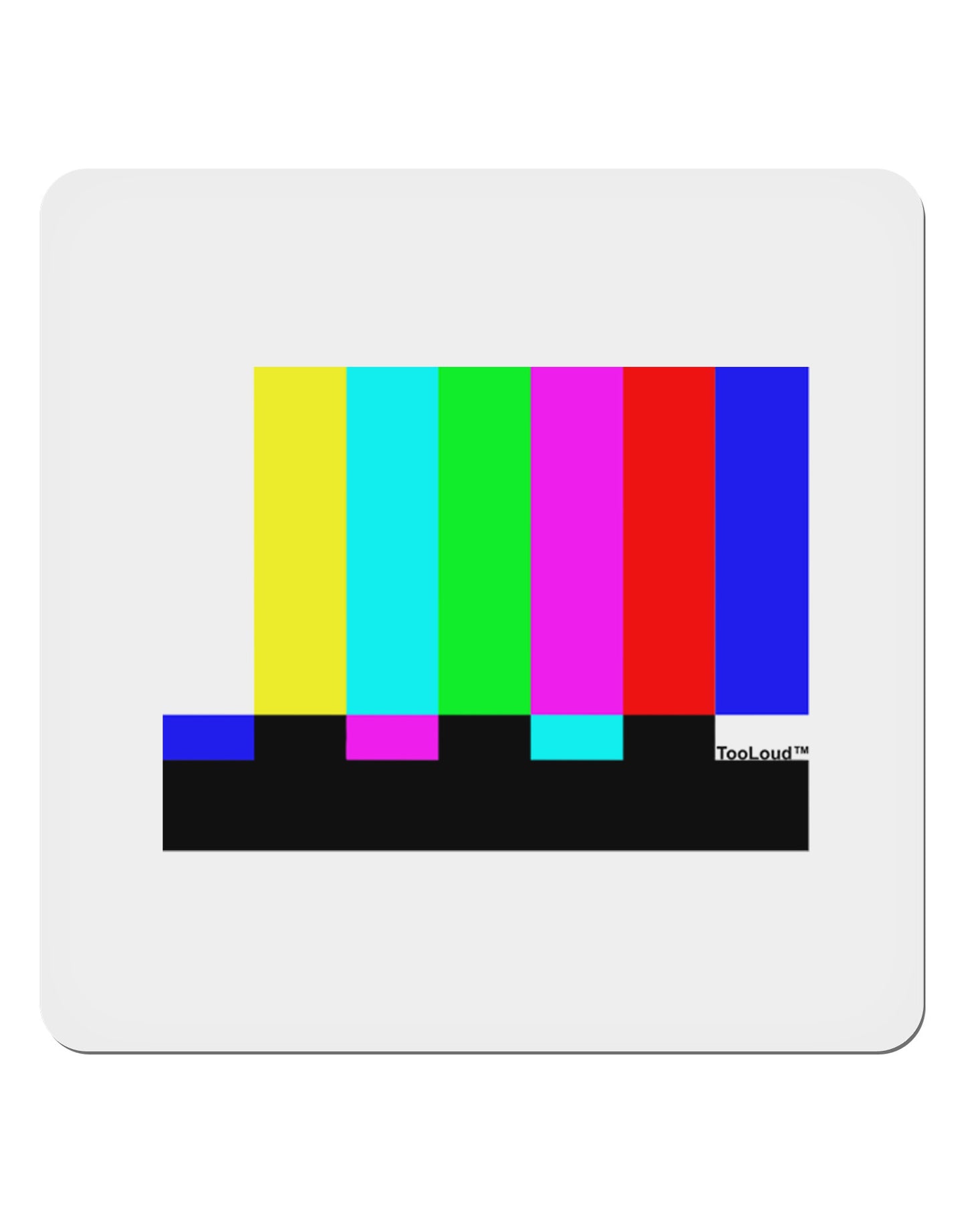 Color Bars Test Signal 4x4" Square Sticker 4 Pieces-Stickers-TooLoud-White-Davson Sales